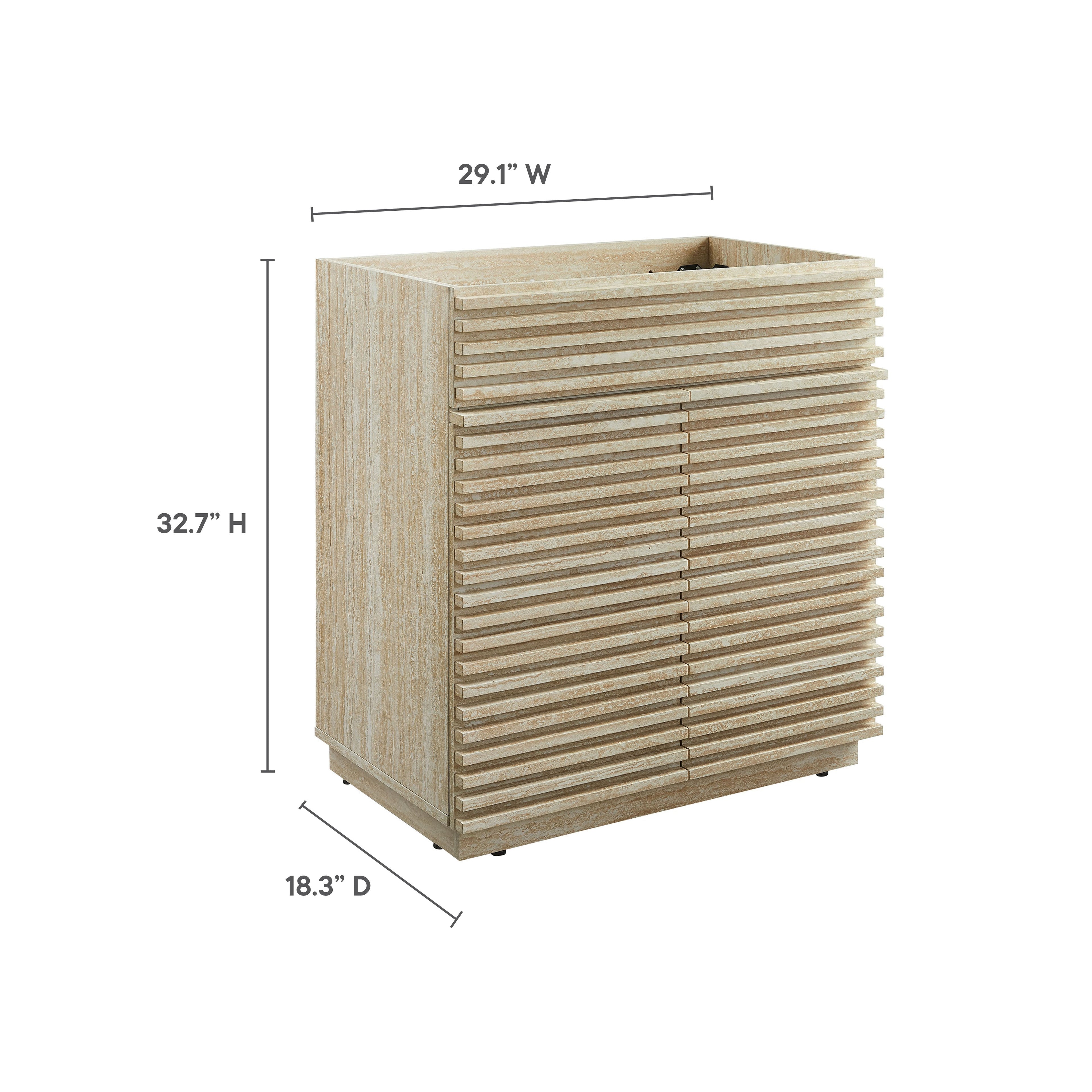 Render 30" Faux Travertine Bathroom Vanity Cabinet