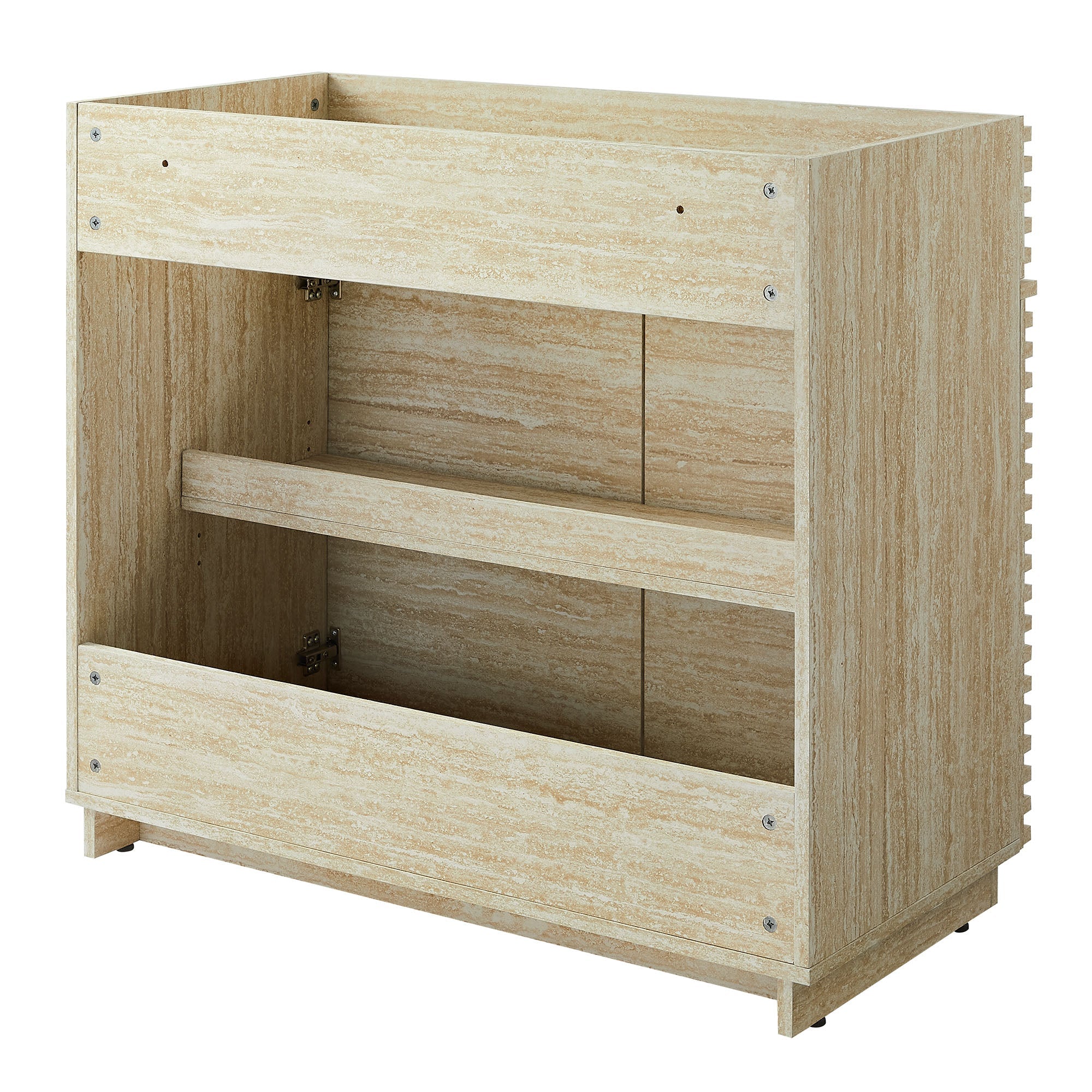 Render 36" Faux Travertine Bathroom Vanity Cabinet