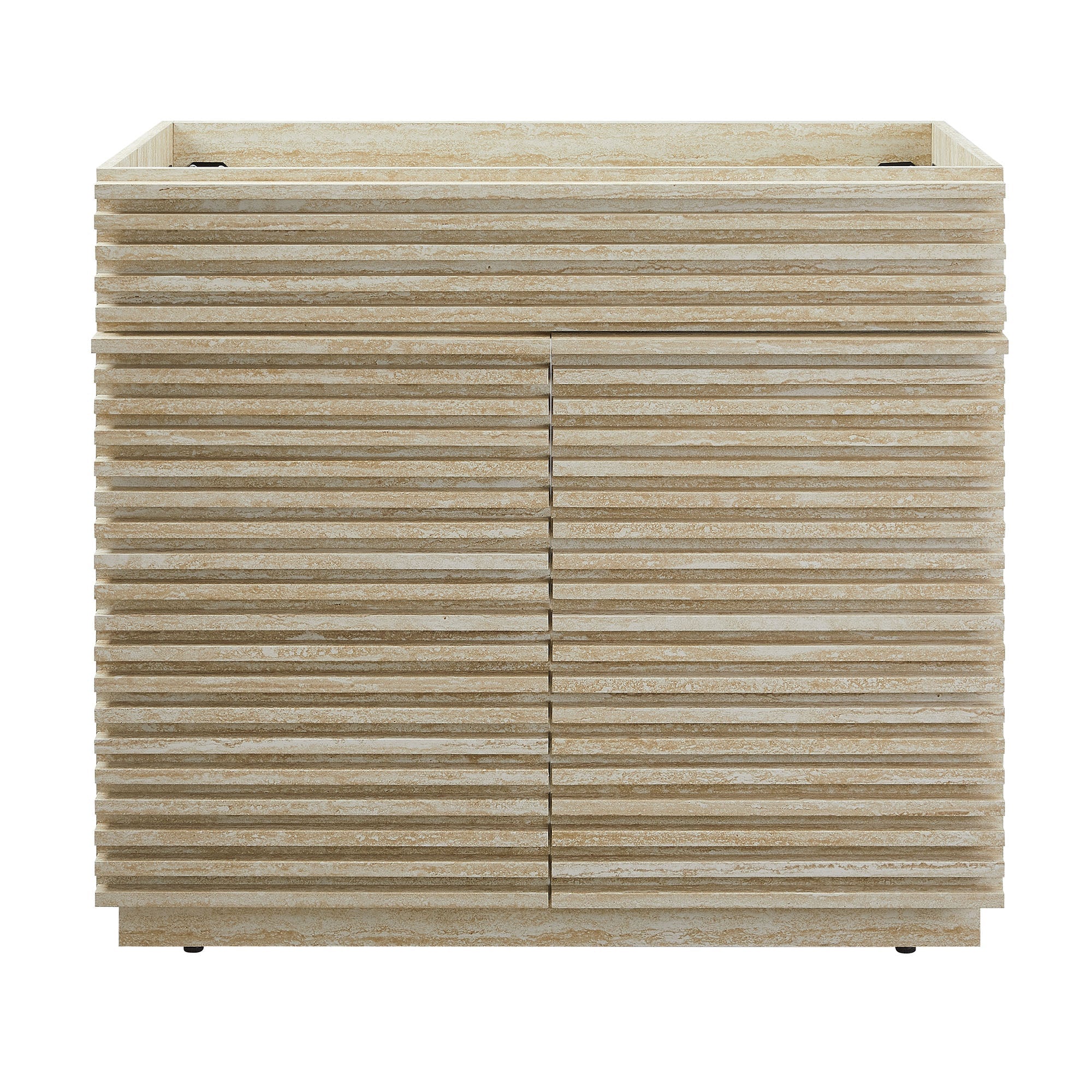 Render 36" Faux Travertine Bathroom Vanity Cabinet