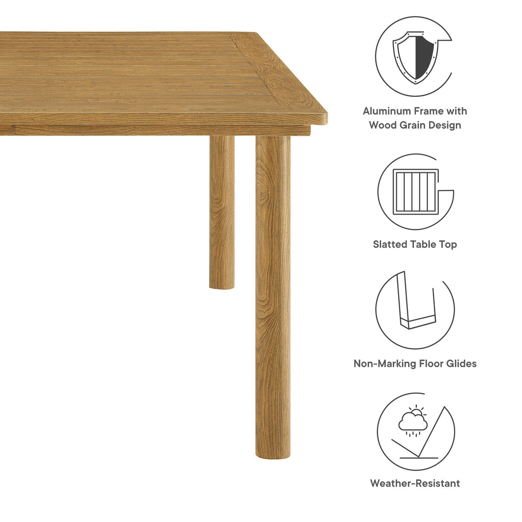Parkland 76" Outdoor Aluminum Patio Dining Table by Modway