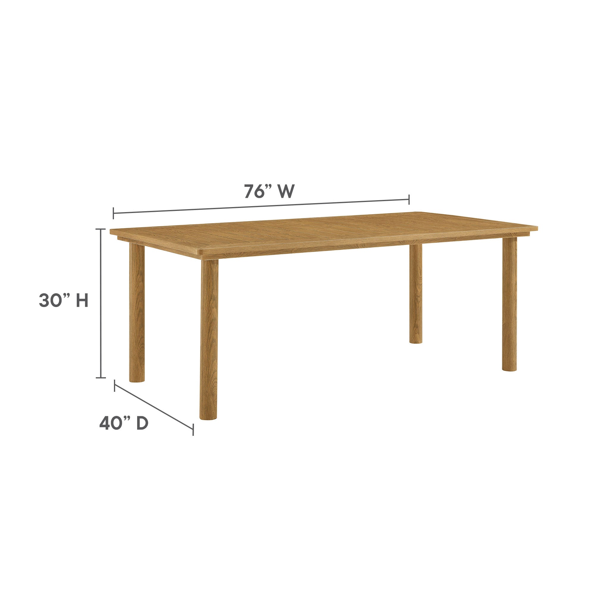 Parkland 76" Outdoor Aluminum Patio Dining Table by Modway