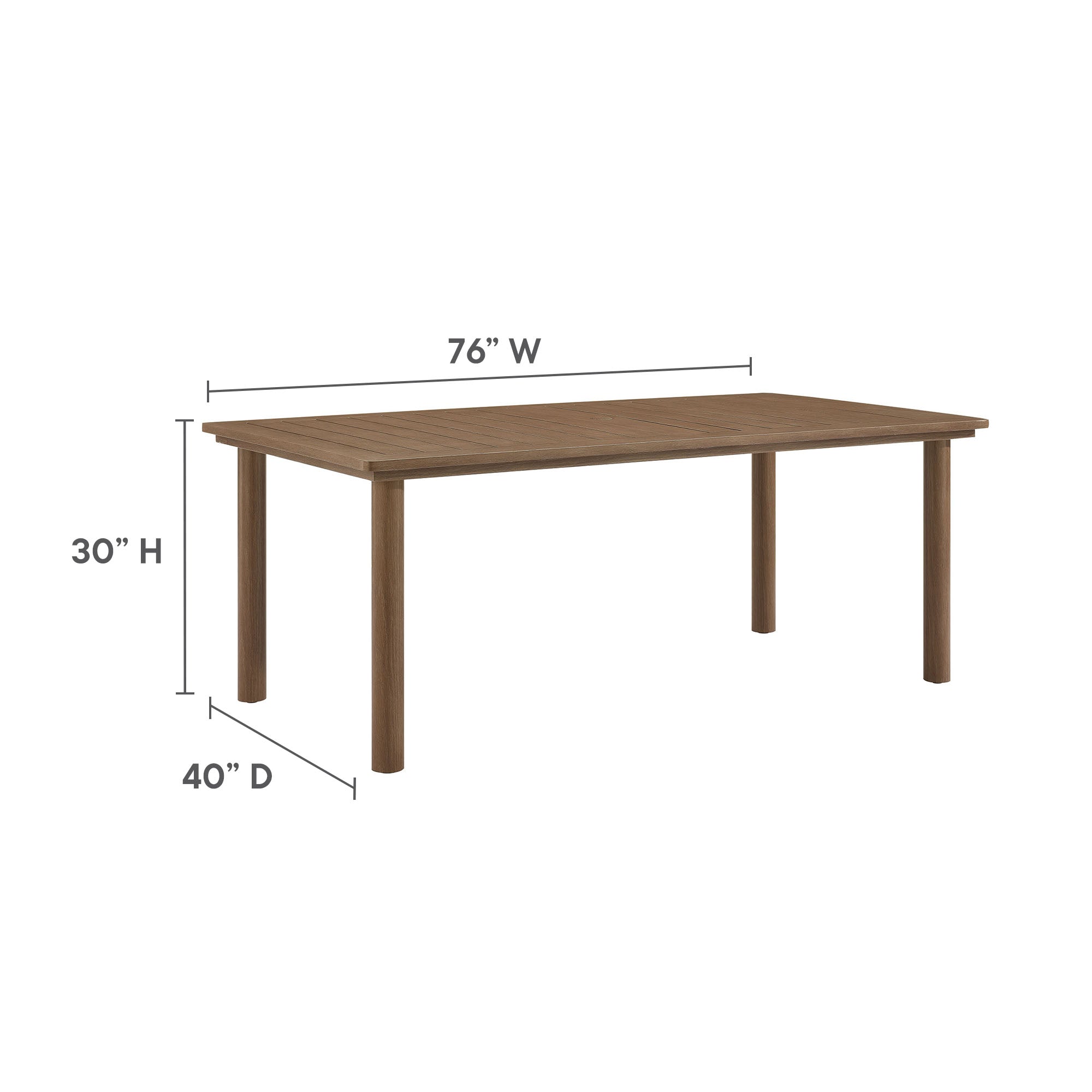 Parkland 76" Outdoor Aluminum Patio Dining Table by Modway