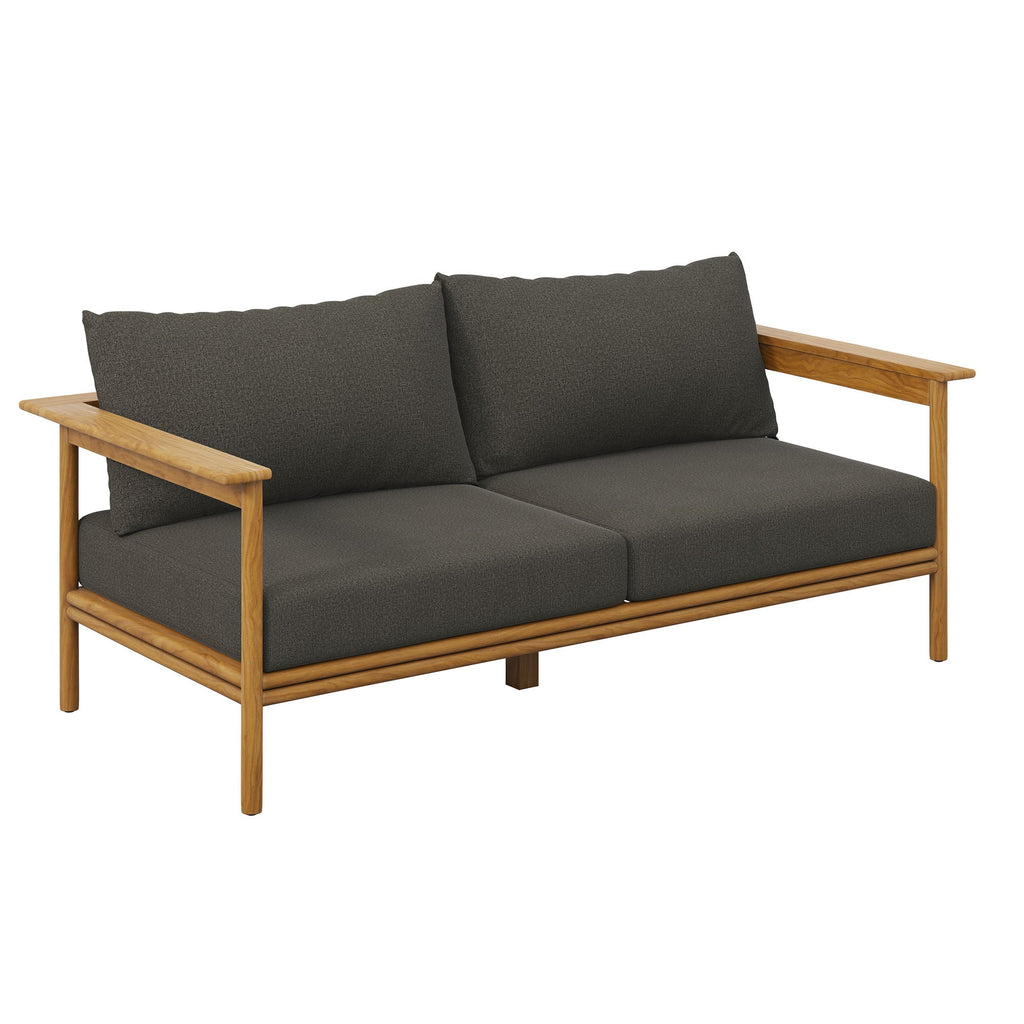 Wren 2-Piece Outdoor Patio Teak Wood Sofa and Ottoman Set by Modway