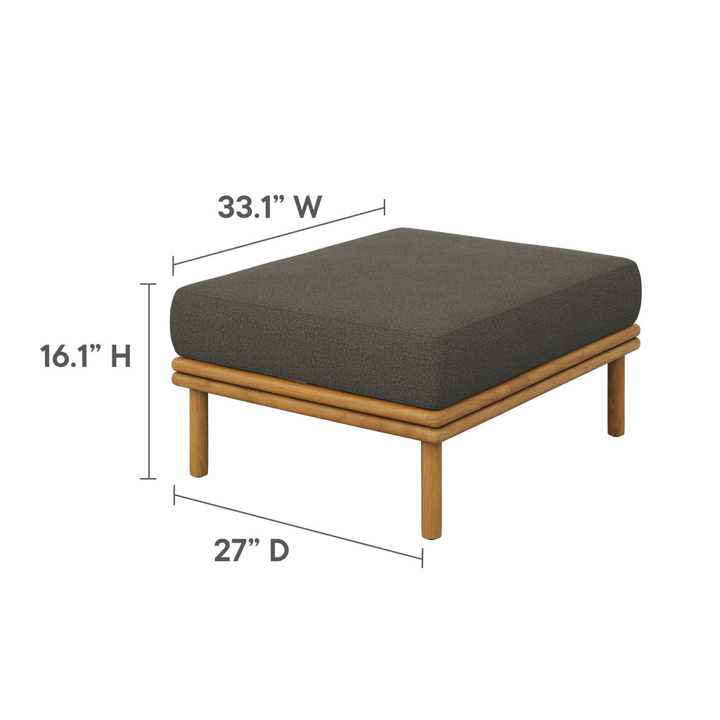 Wren Outdoor Patio Teak Wood Ottoman By Modway