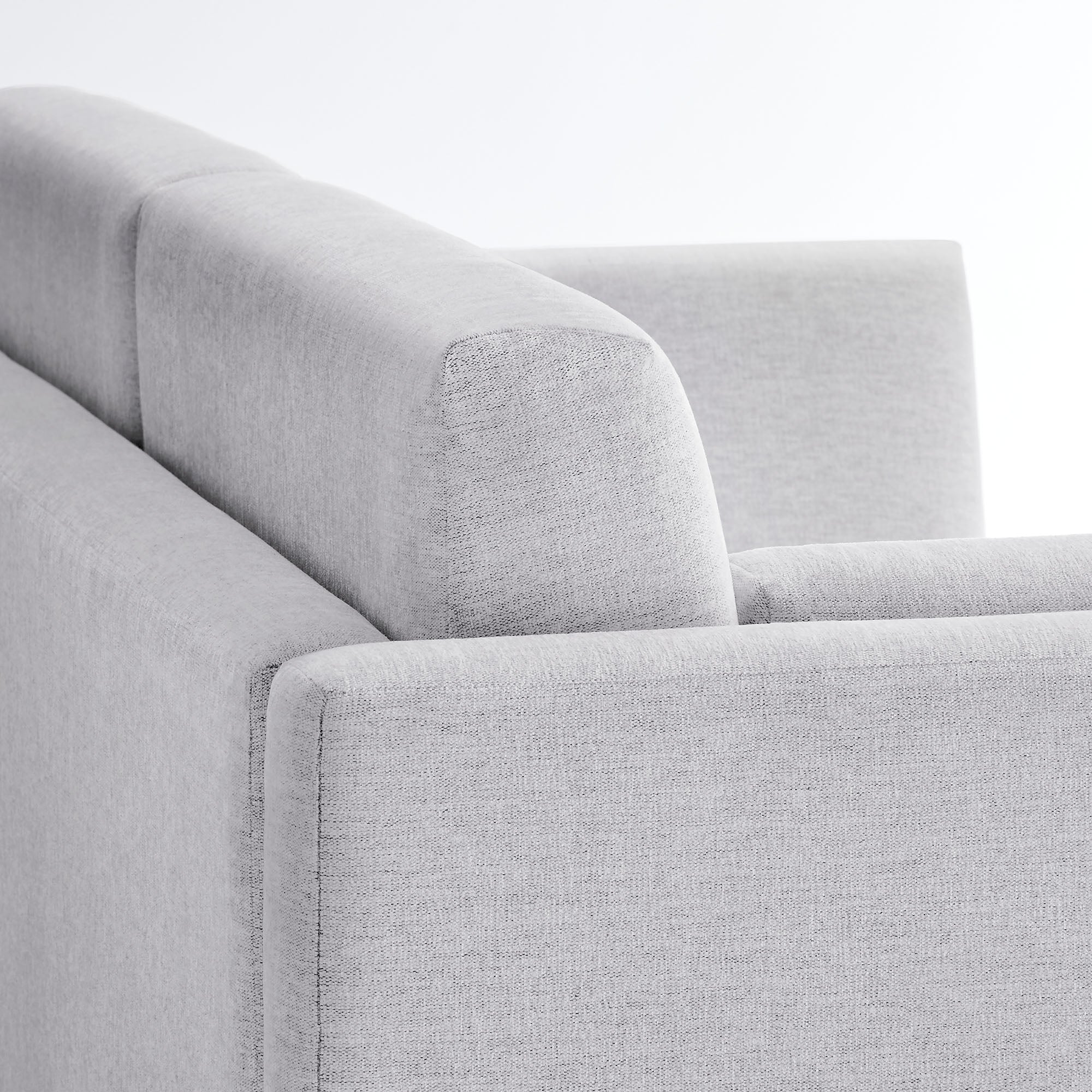 Linden Upholstered Heathered Chenille Small Sofa