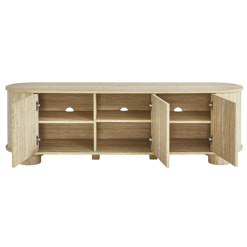 Overture 63” Oval Faux Travertine TV Stand by Modway