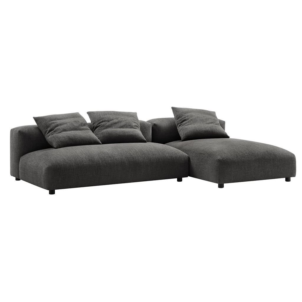 Solace 2-Piece Modular Upholstered Fabric Sectional Sofa with Chaise by Modway