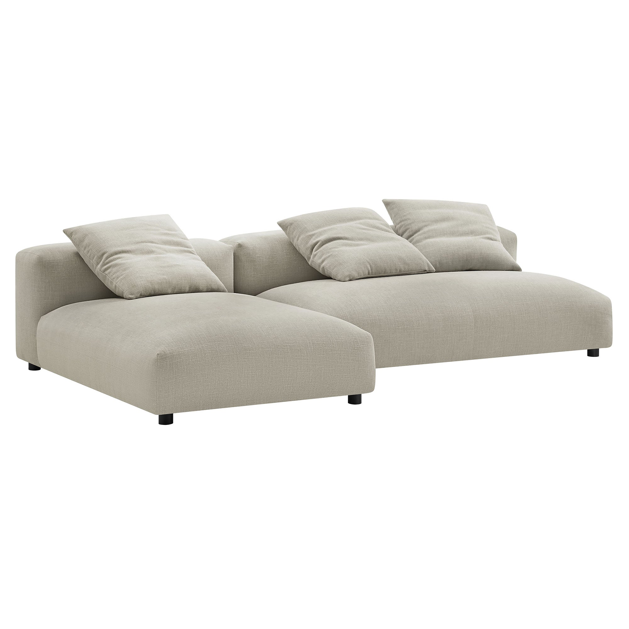Solace 2-Piece Modular Upholstered Fabric Sectional Sofa with Chaise by Modway