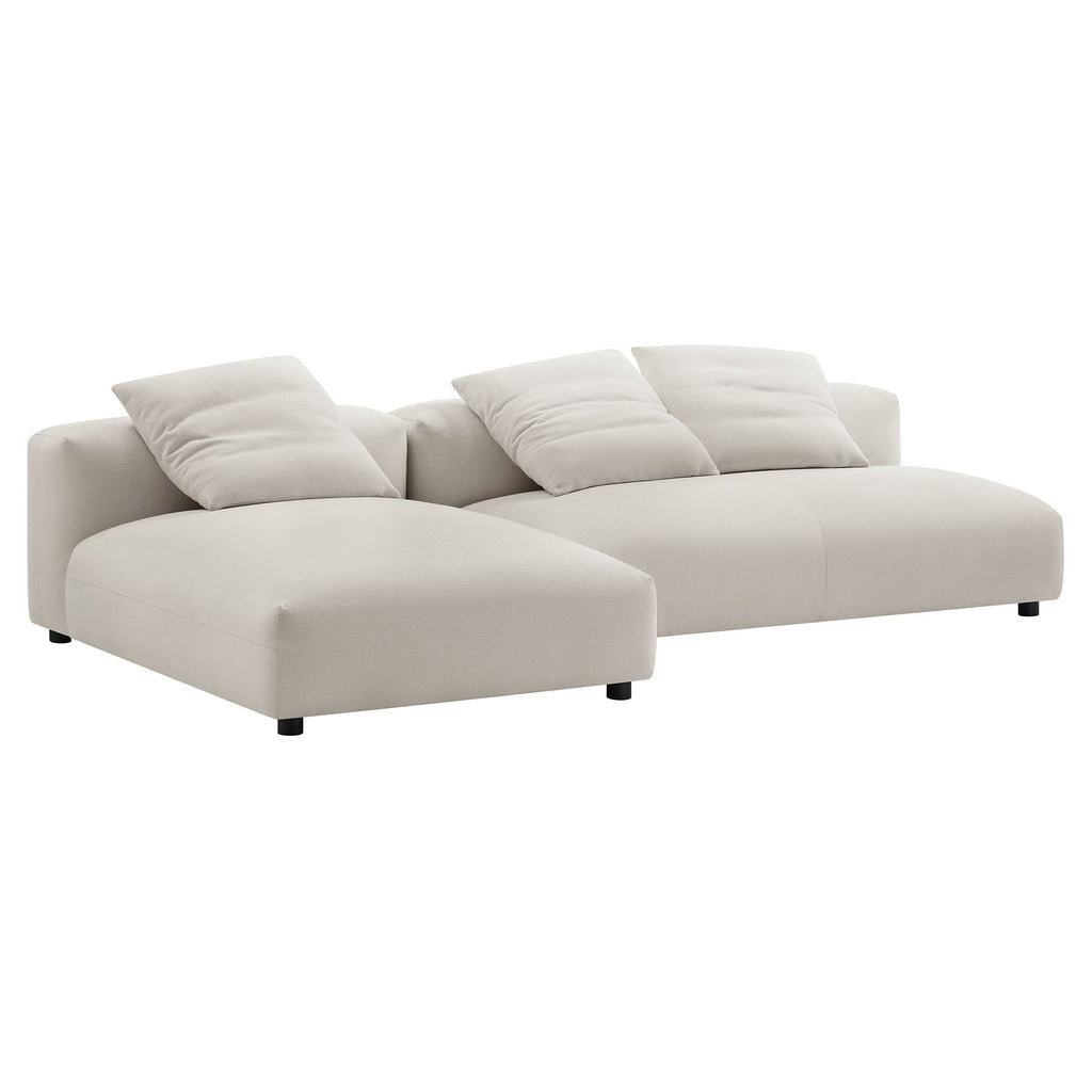 Solace 2-Piece Modular Upholstered Fabric Sectional Sofa with Chaise by Modway