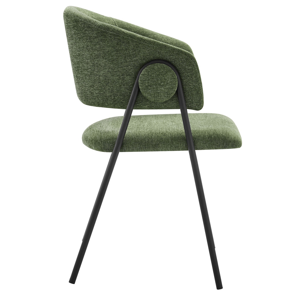 Nella Upholstered Heathered Chenille Dining Chairs Set of 2 by Modway