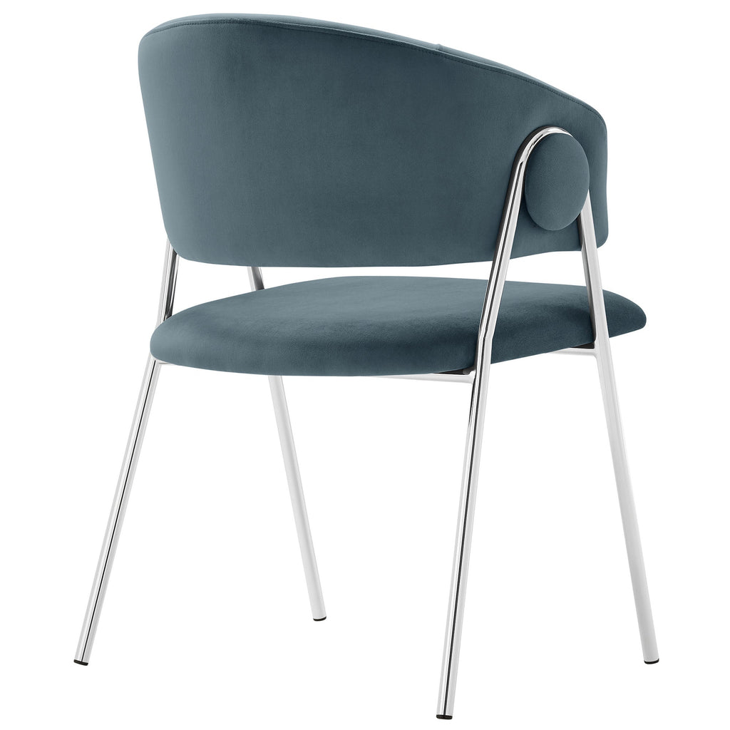Nella Upholstered Performance Velvet Dining Chair Set of 2