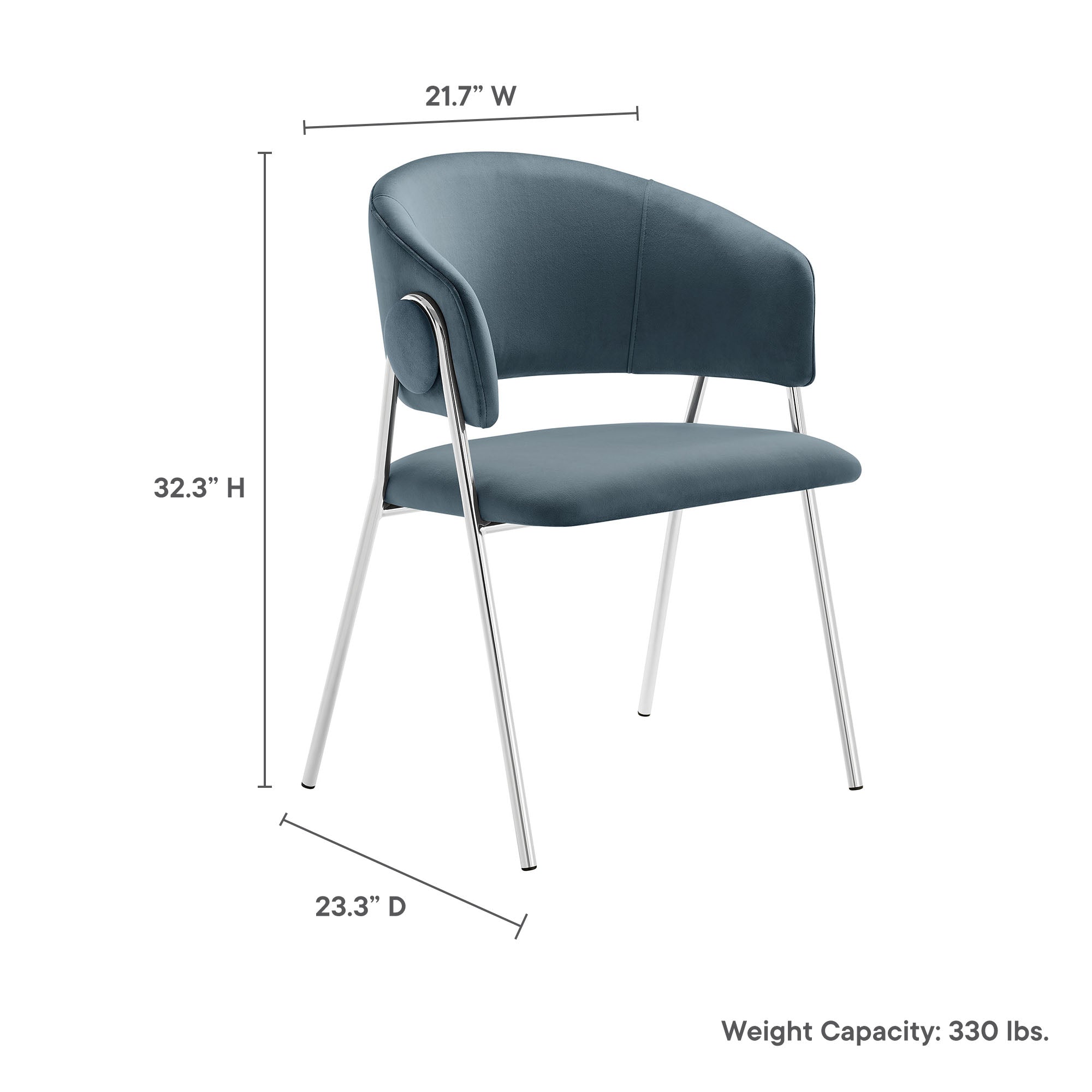 Nella Upholstered Performance Velvet Dining Chair Set of 2