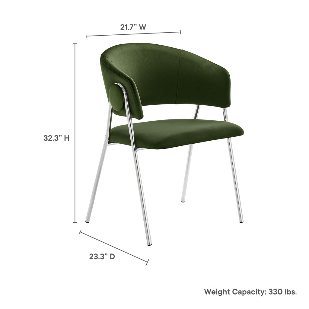 Nella Upholstered Performance Velvet Dining Chair Set of 2