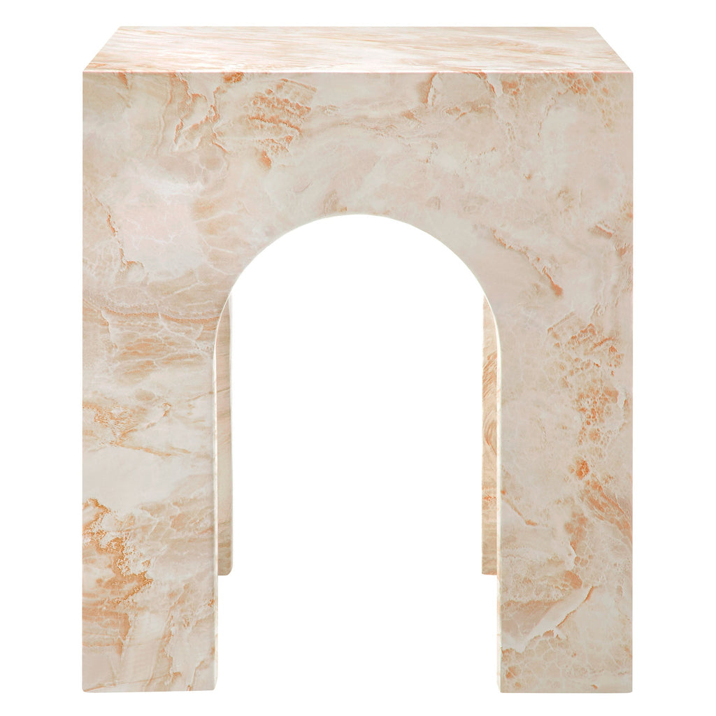 Valen Square Indoor-Outdoor Patio Arched Concrete Side Table by Modway