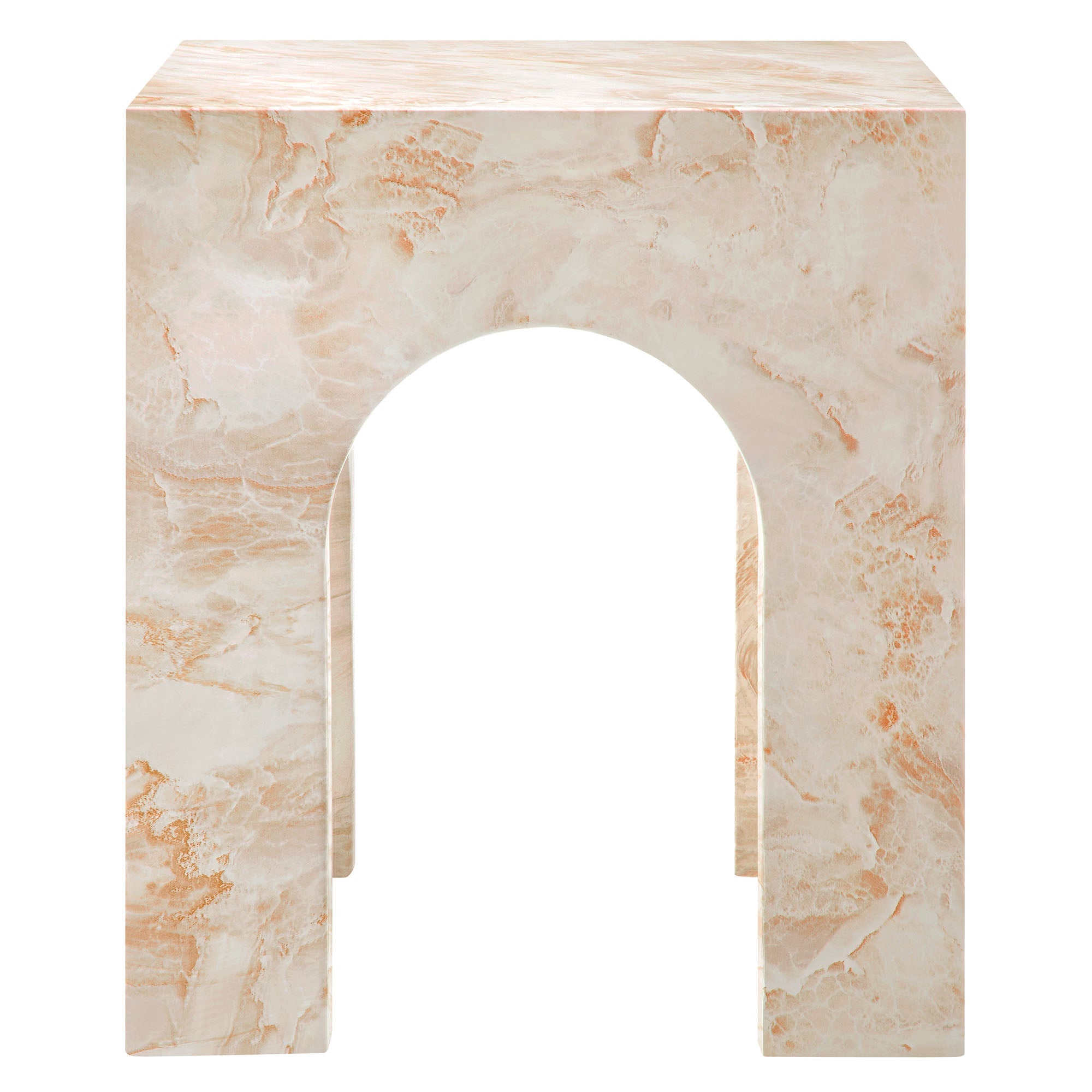Valen Square Indoor-Outdoor Patio Arched Concrete Side Table by Modway