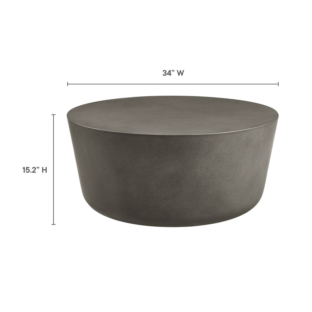 Brion Round Indoor-Outdoor Concrete Coffee Table by Modway