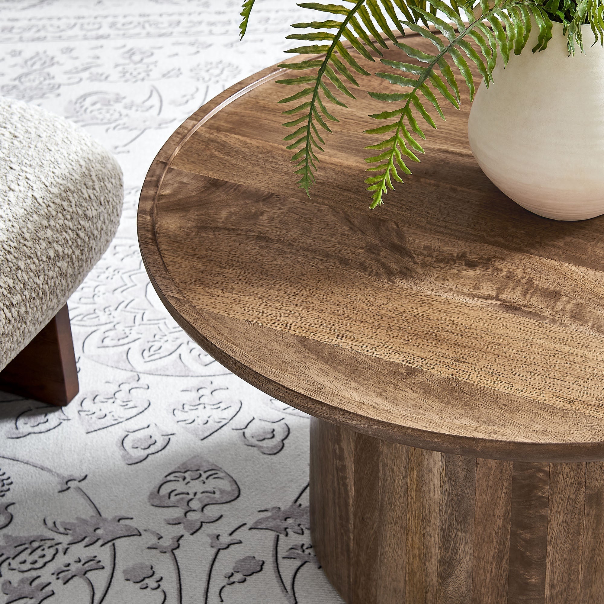 Holloway 30" Round Mango Wood Coffee Table by Modway