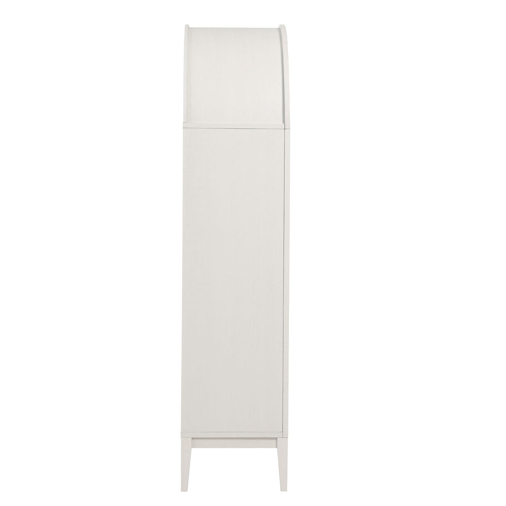 Nolan 1-Piece Wood Storage Cabinet with Arched Glass Doors