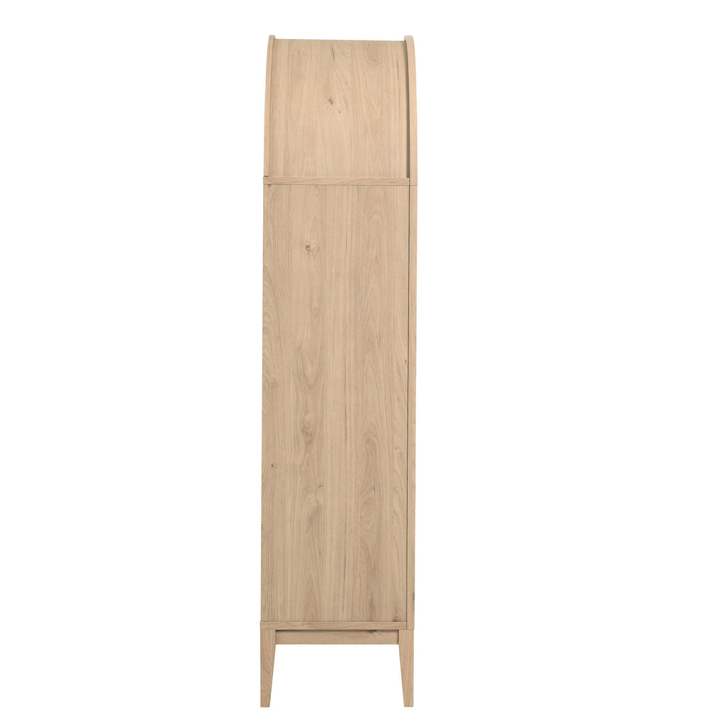 Nolan 1-Piece Wood Storage Cabinet with Arched Glass Doors