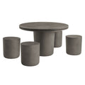 Brion Indoor-Outdoor Patio Concrete 5 Piece Dining Table Set by Modway