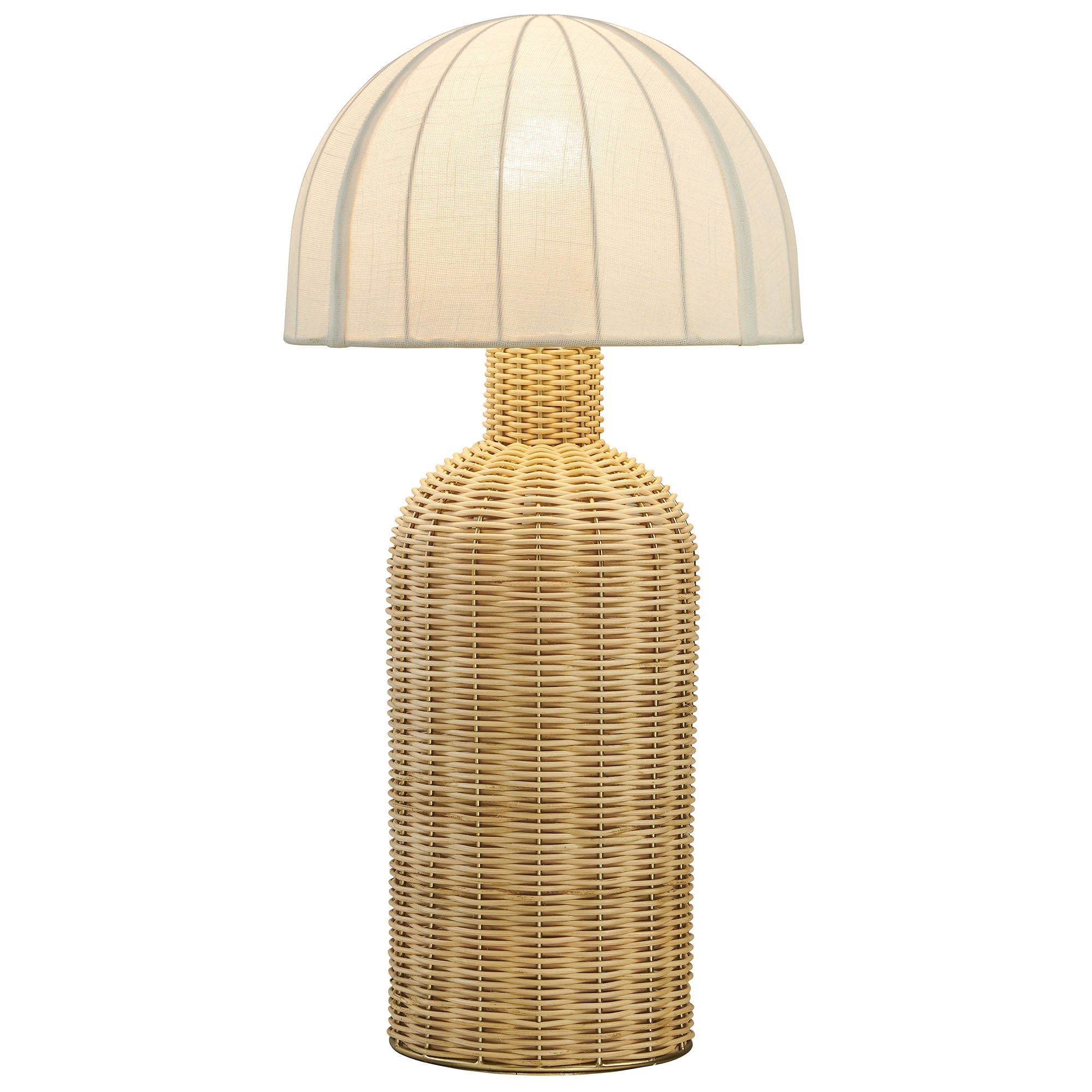 Santo Rattan Table Lamp with Dome Shade by Modway