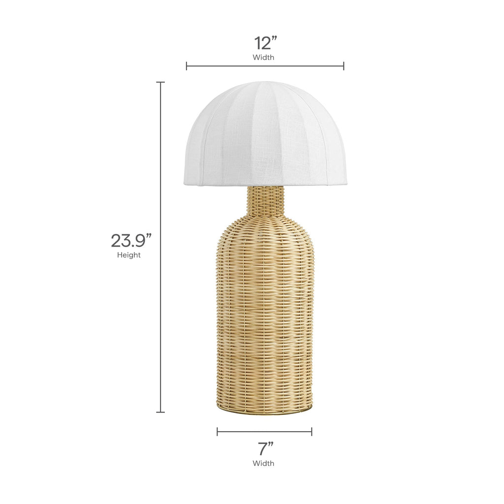 Santo Rattan Table Lamp with Dome Shade by Modway