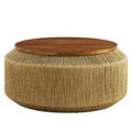 Maris Seagrass and Wood Coffee Table by Modway