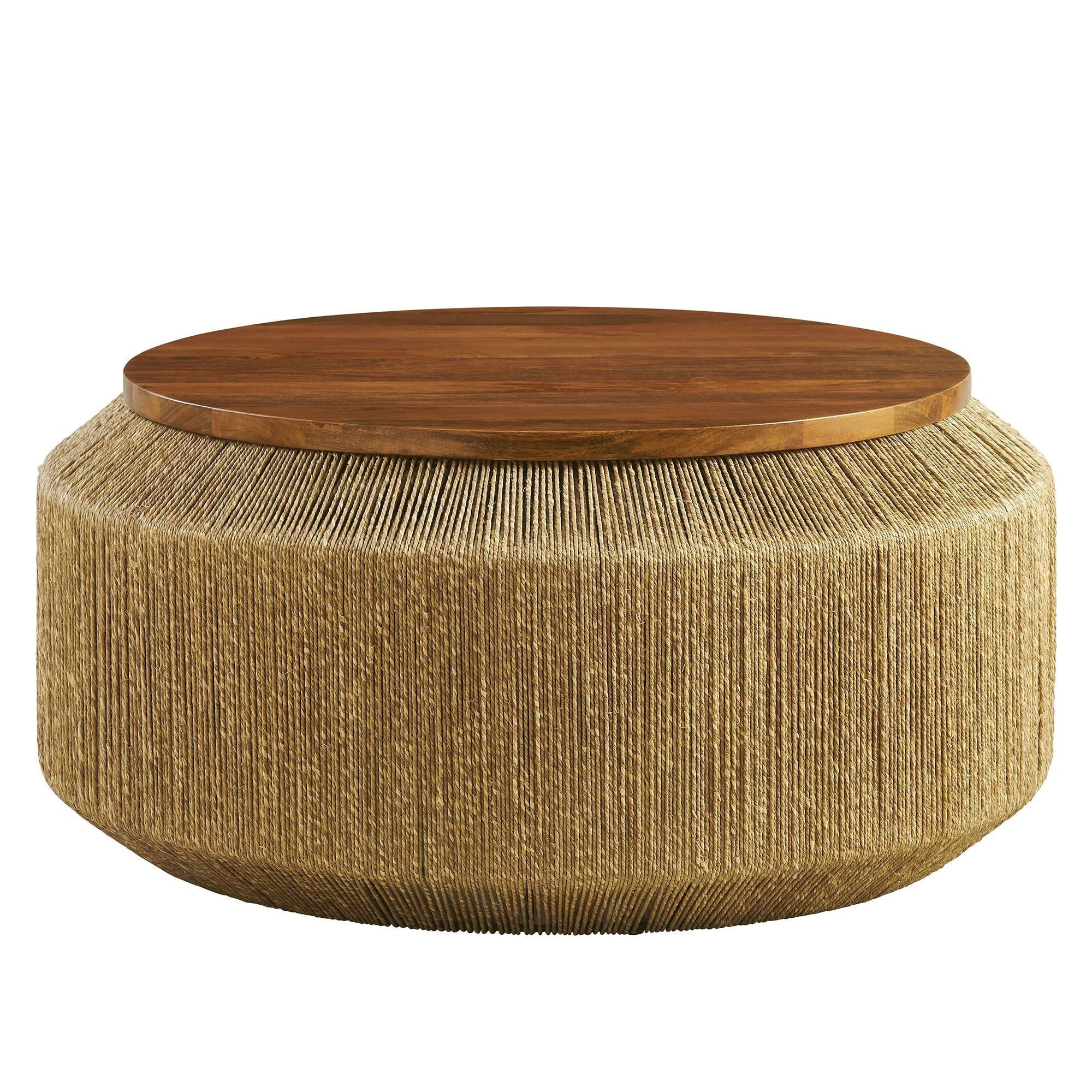 Maris Seagrass and Wood Coffee Table by Modway