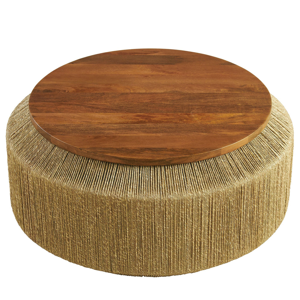 Maris Seagrass and Wood Coffee Table by Modway