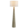 Saylor Carved Ribbed Wood Floor Lamp with Drum Shade by Modway
