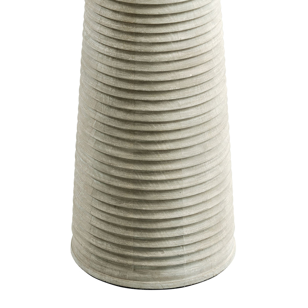 Saylor Carved Ribbed Wood Floor Lamp with Drum Shade by Modway