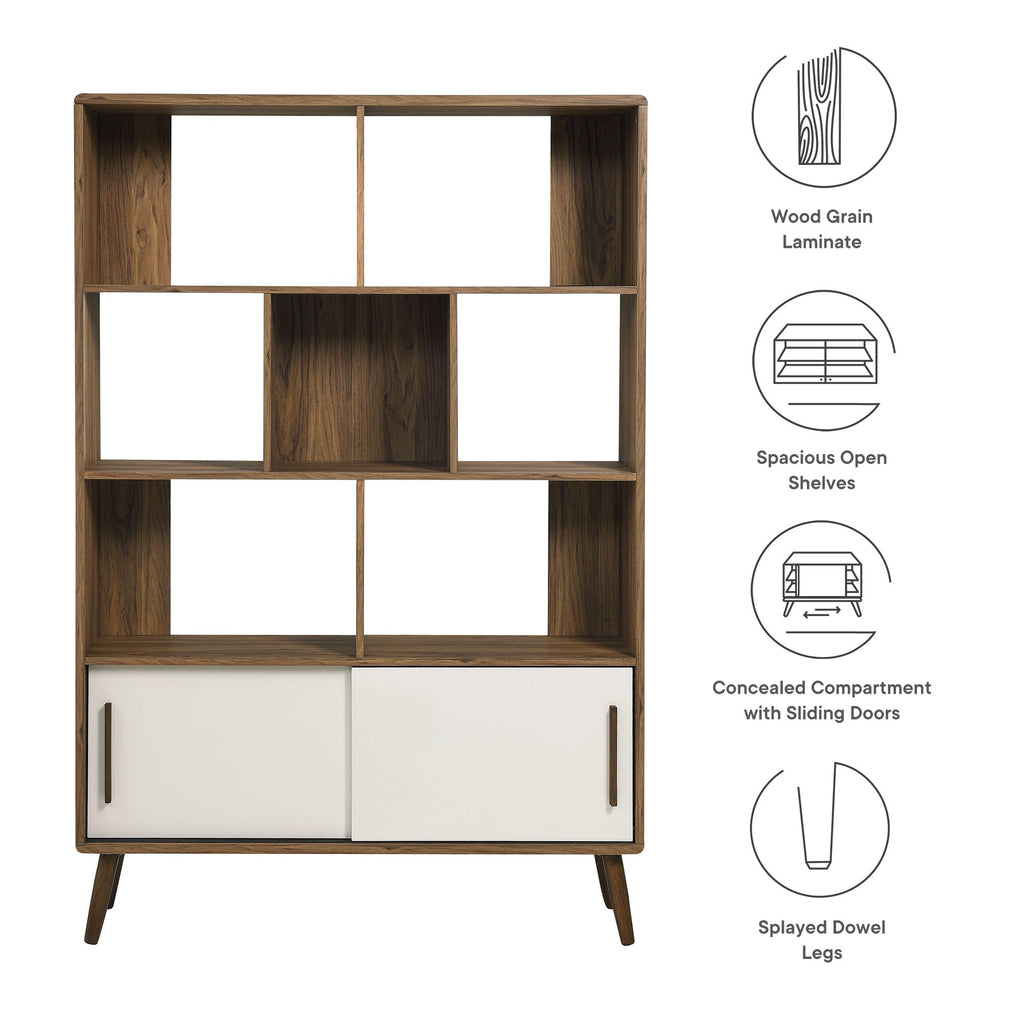 Transmit 45" Four-Tier Bookcase with Sliding Doors