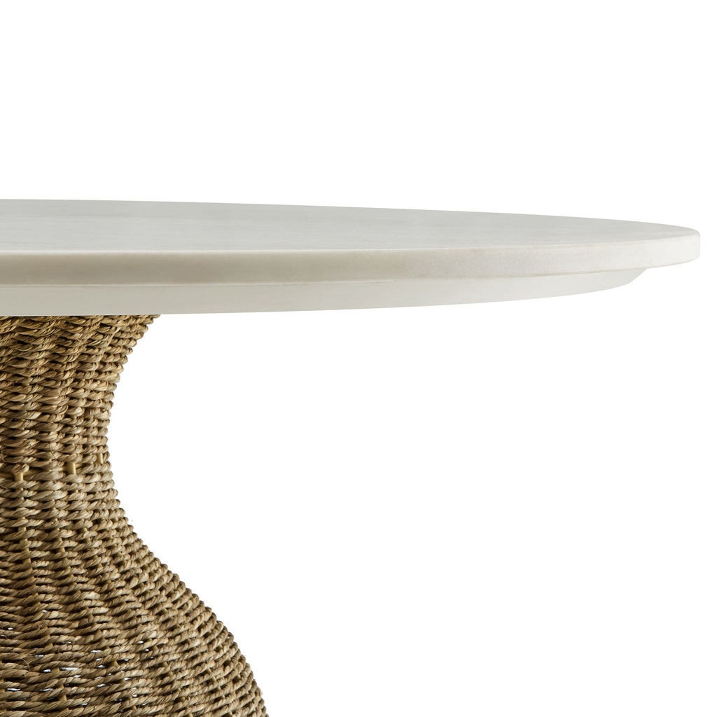 Zale 36" Marble and Seagrass Dining Table by Modway