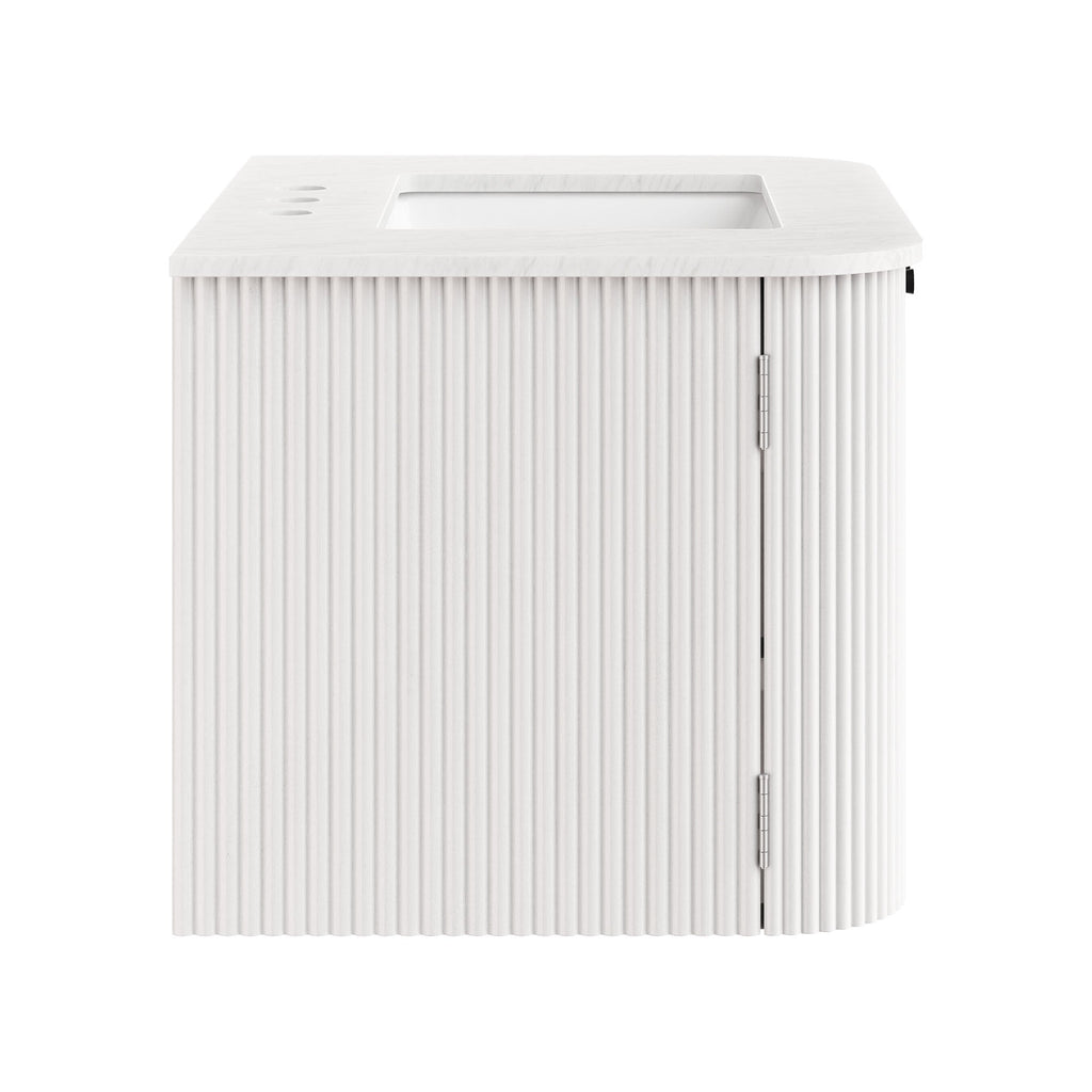 Zia 30" Wall-Mount Bathroom Vanity with Marble Sink
