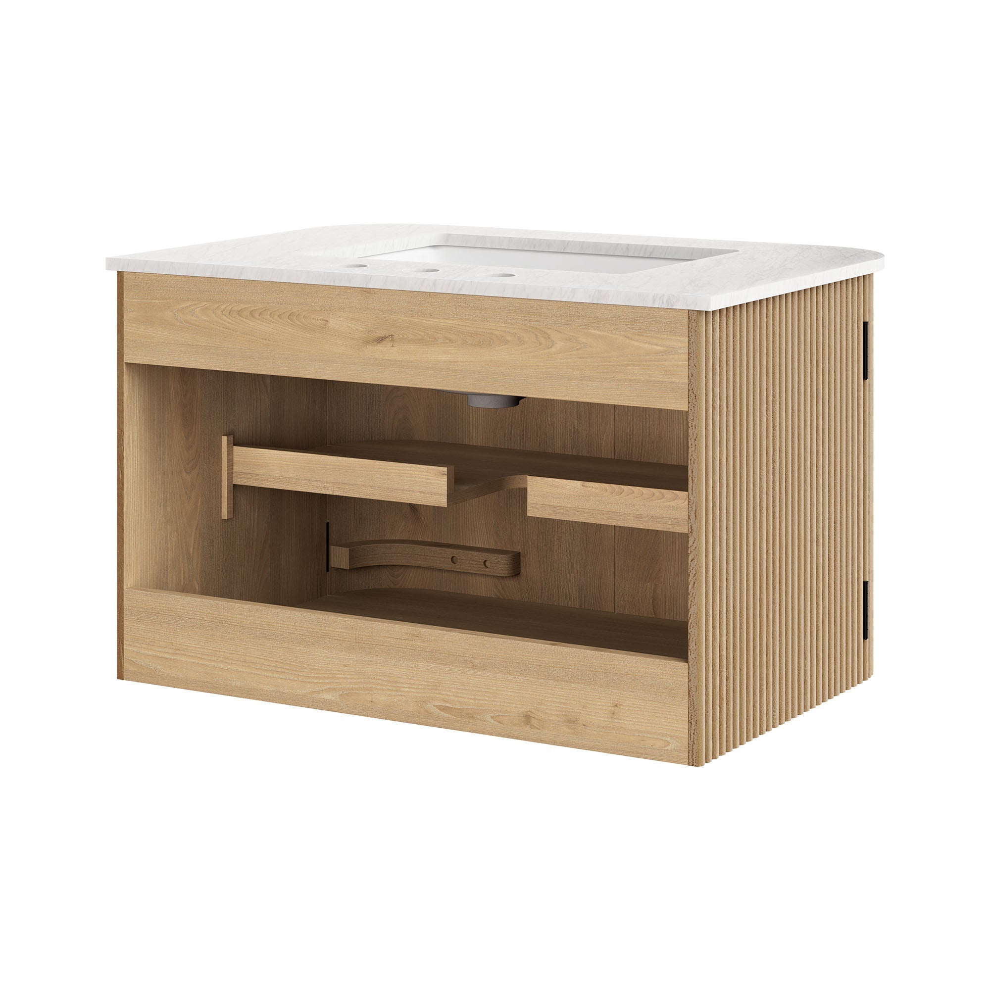 Zia 30" Wall-Mount Bathroom Vanity with Marble Sink