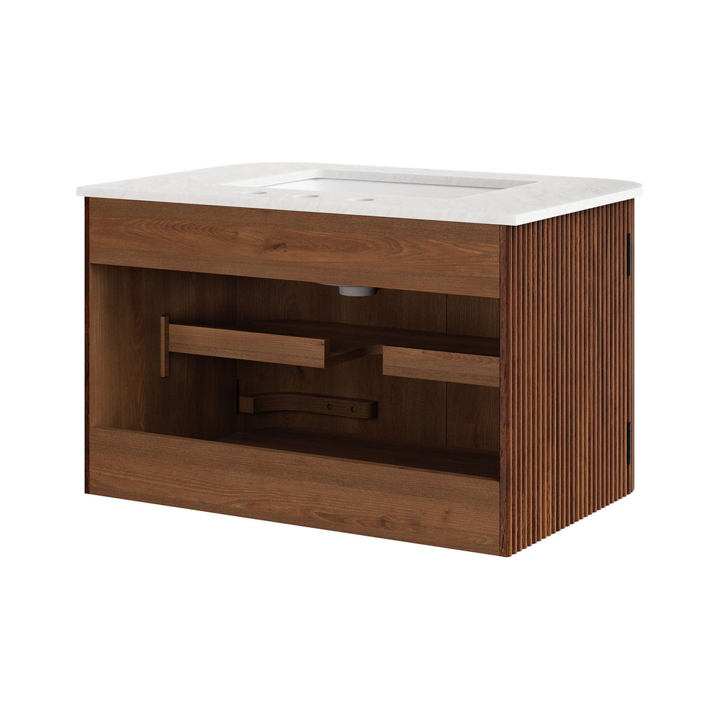 Zia 30" Wall-Mount Bathroom Vanity with Marble Sink