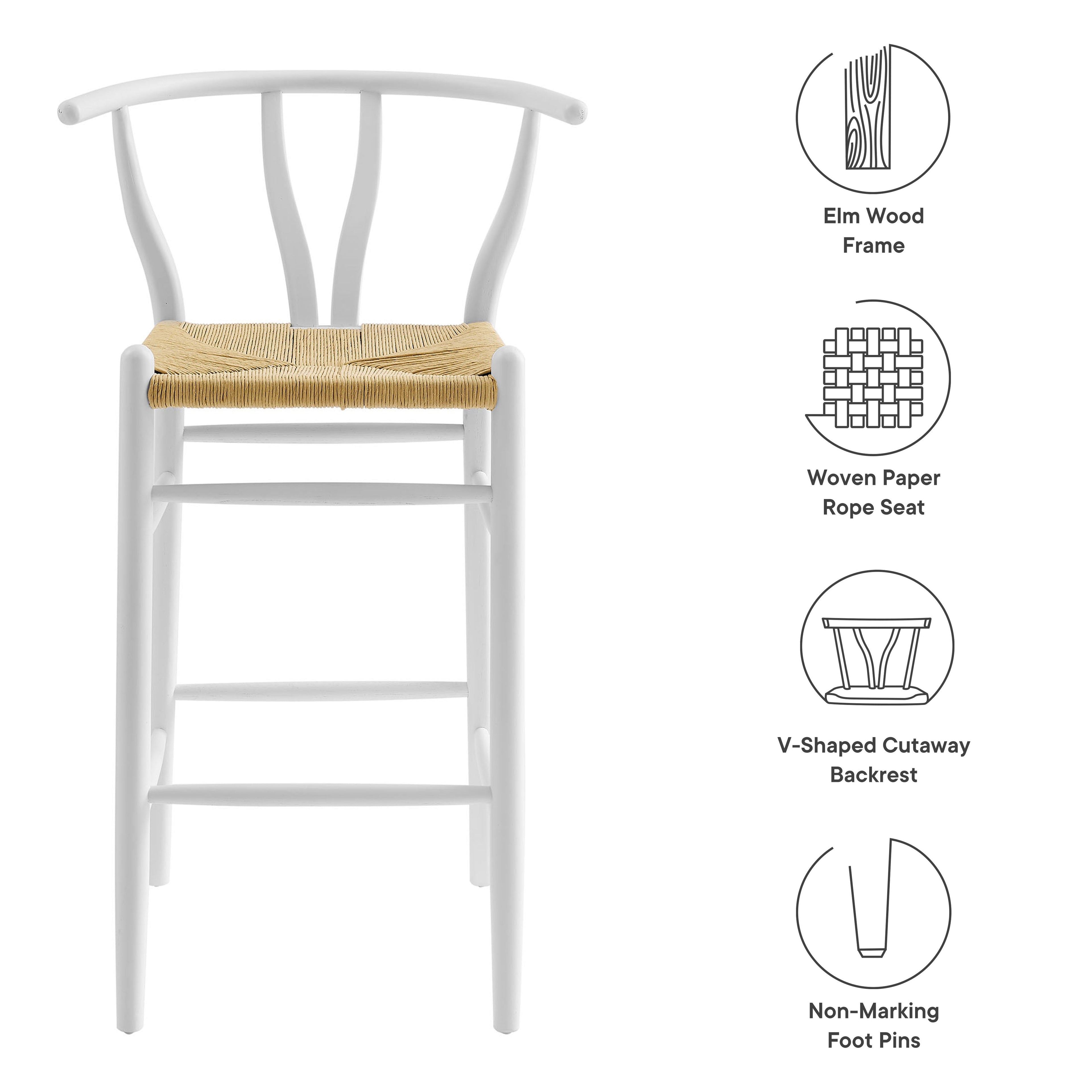 Amish Wood Bar Stool by Modway