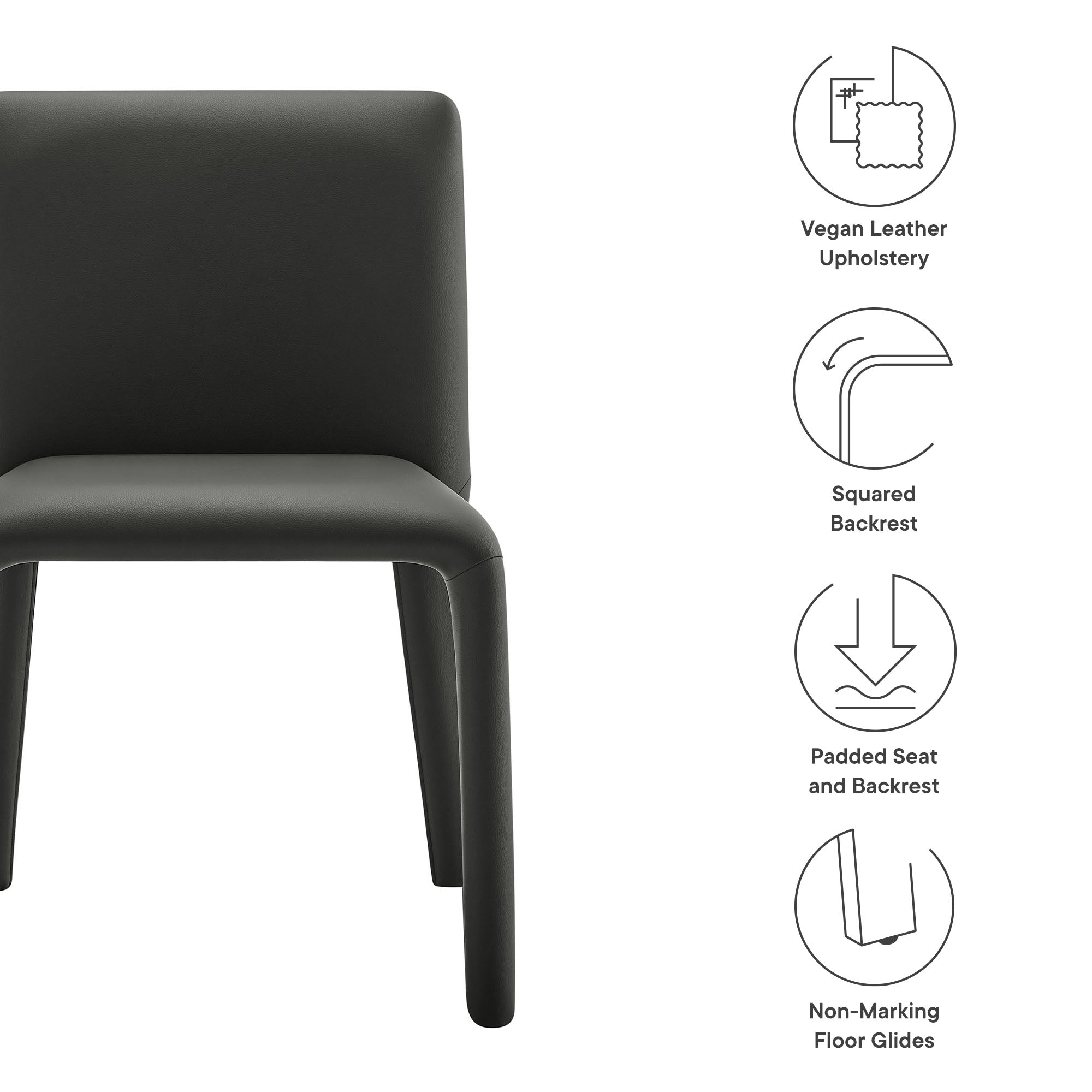 Rhodes Vegan Leather Upholstered Dining Chair by Modway