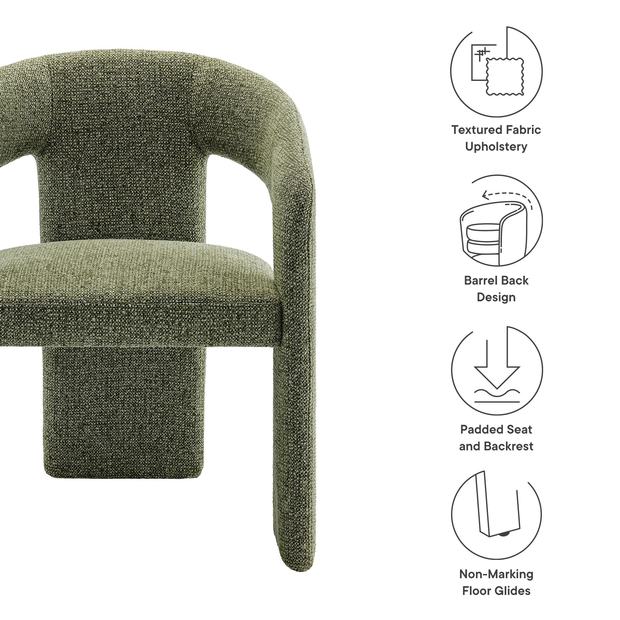Oslo Barrel Fabric Upholstered Dining Accent Chair by Modway