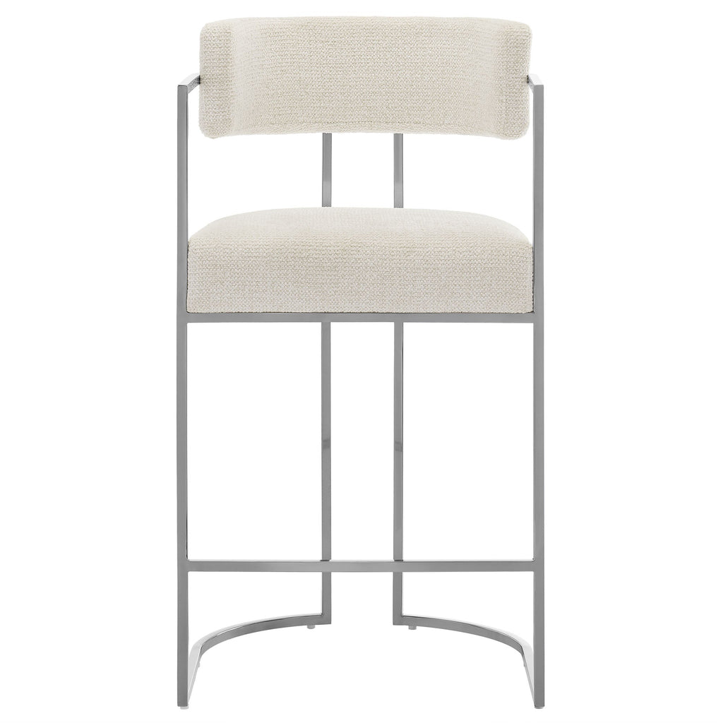 Huron Curved Back Fabric and Metal Counter Stool by Modway