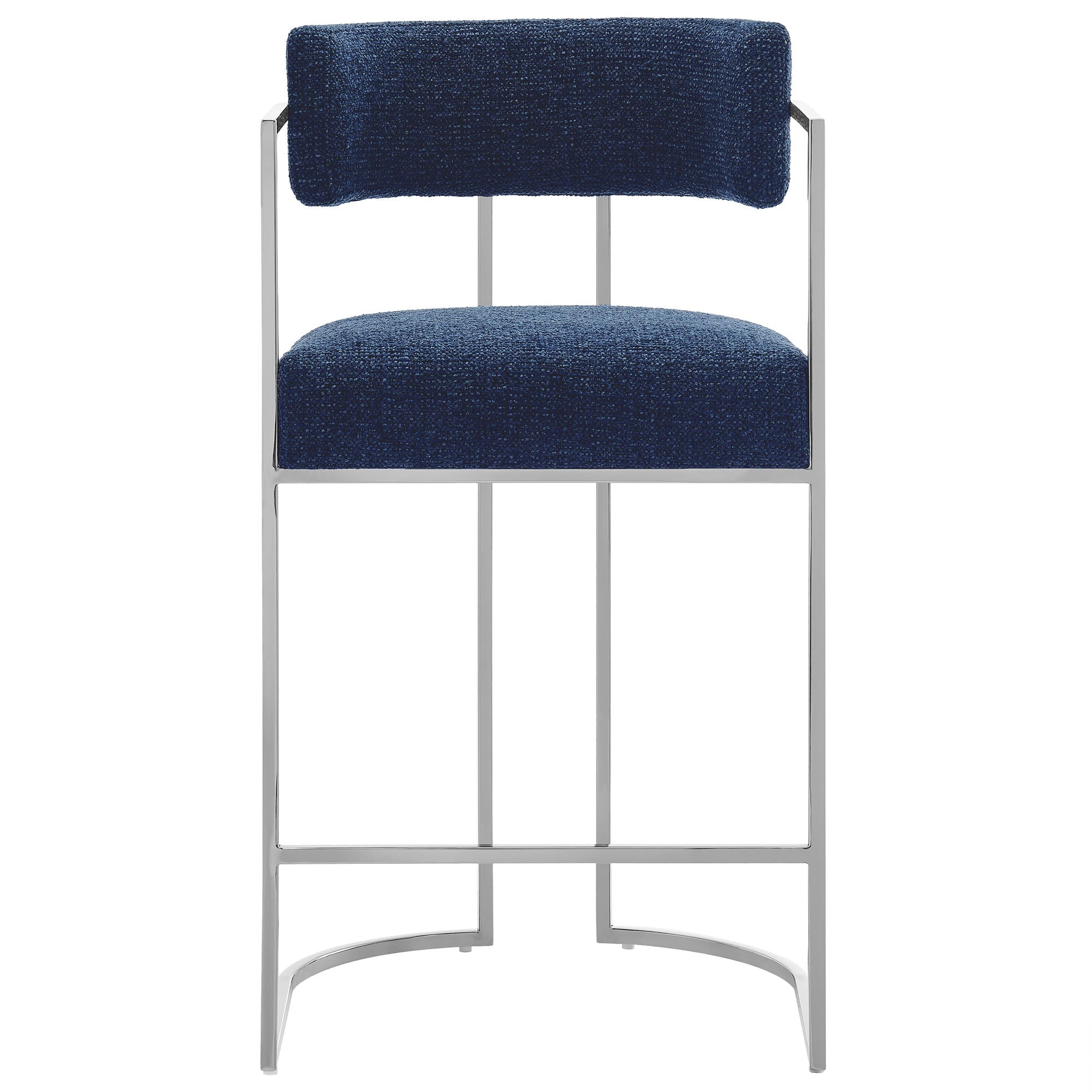 Huron Curved Back Fabric and Metal Counter Stool by Modway