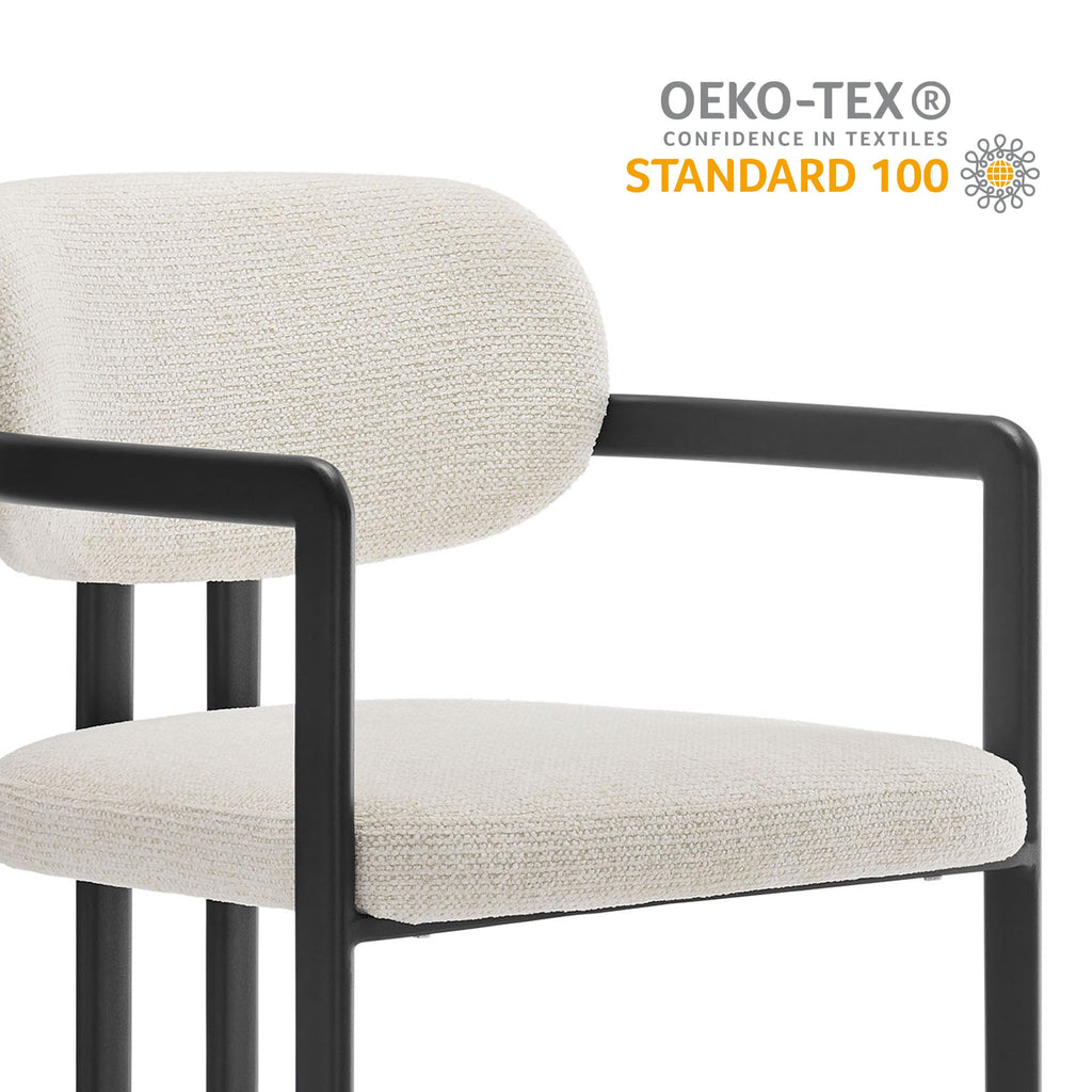 Elio Barrel Fabric and Metal Dining Chair by Modway