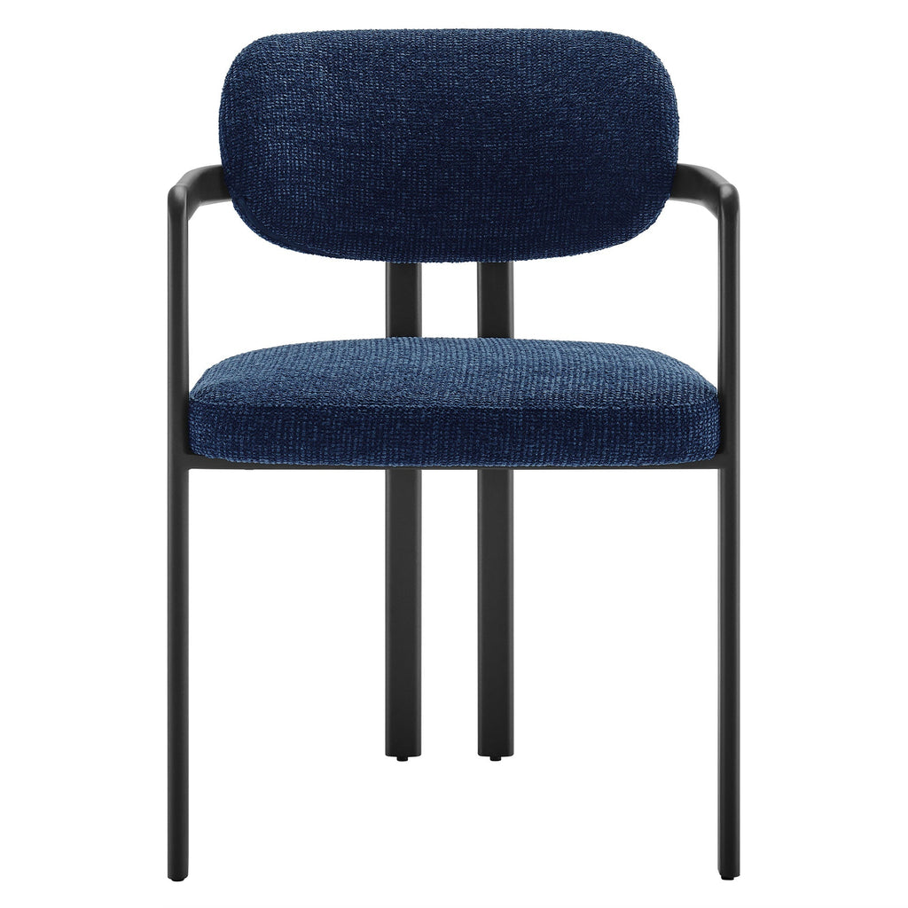 Elio Barrel Fabric and Metal Dining Chair by Modway