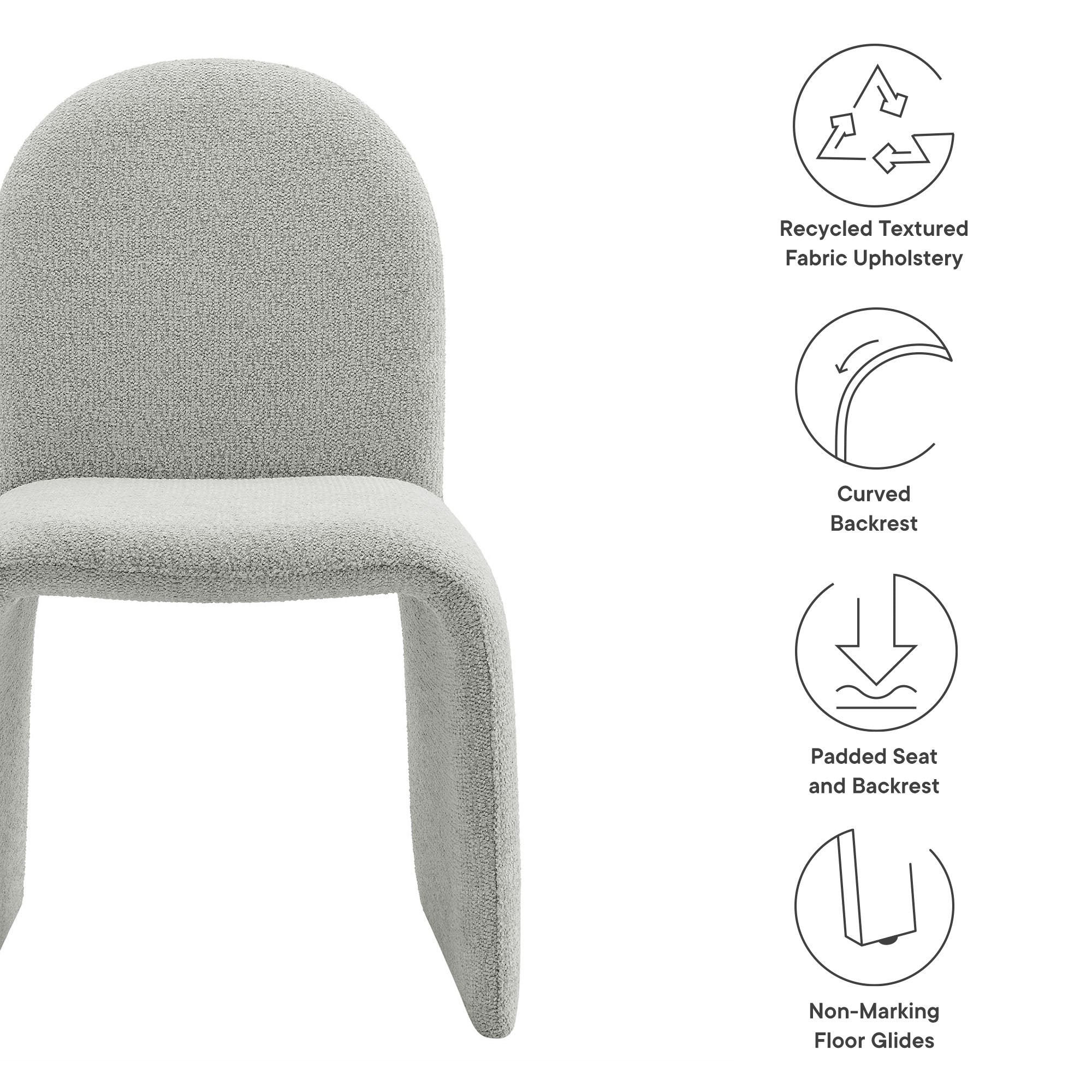 Junia Boucle Upholstered Armless Dining Chair by Modway