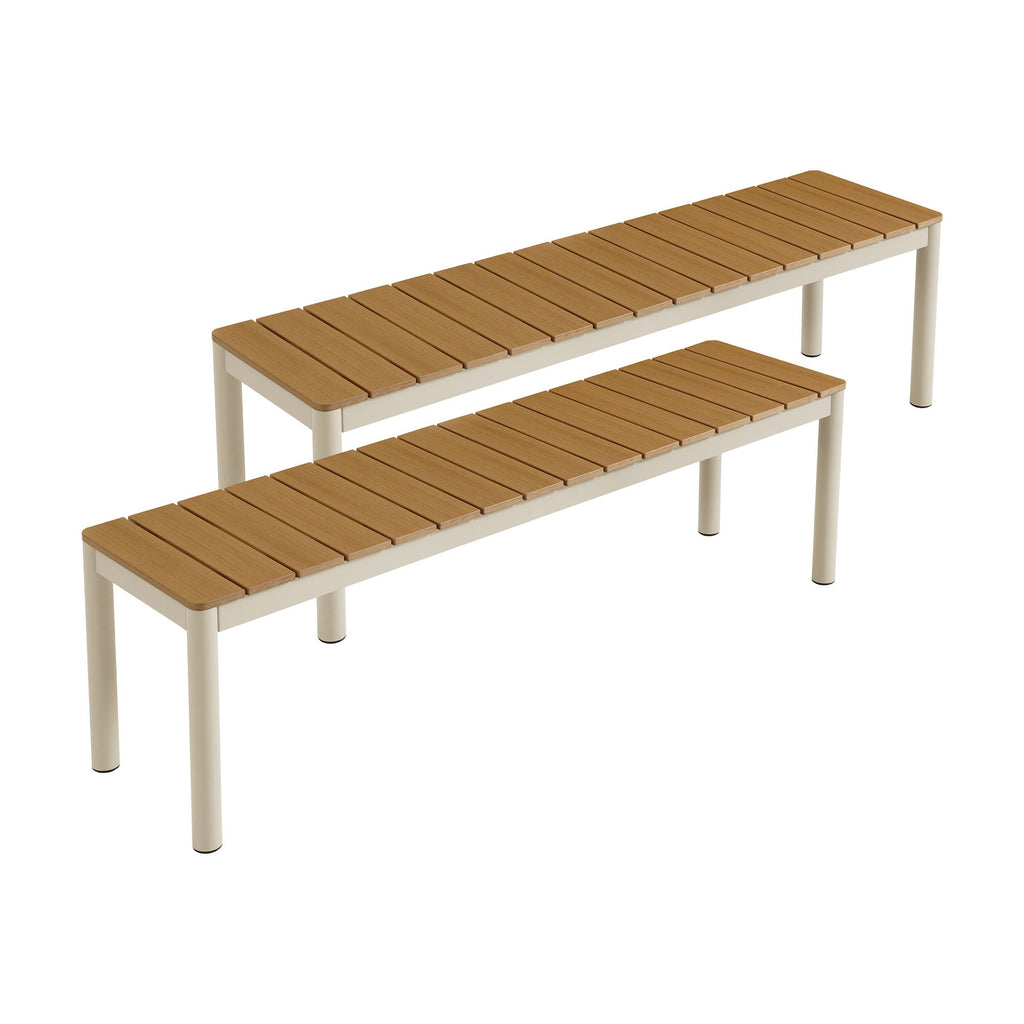 Finn Outdoor Patio Aluminum Bench Set of 2 by Modway