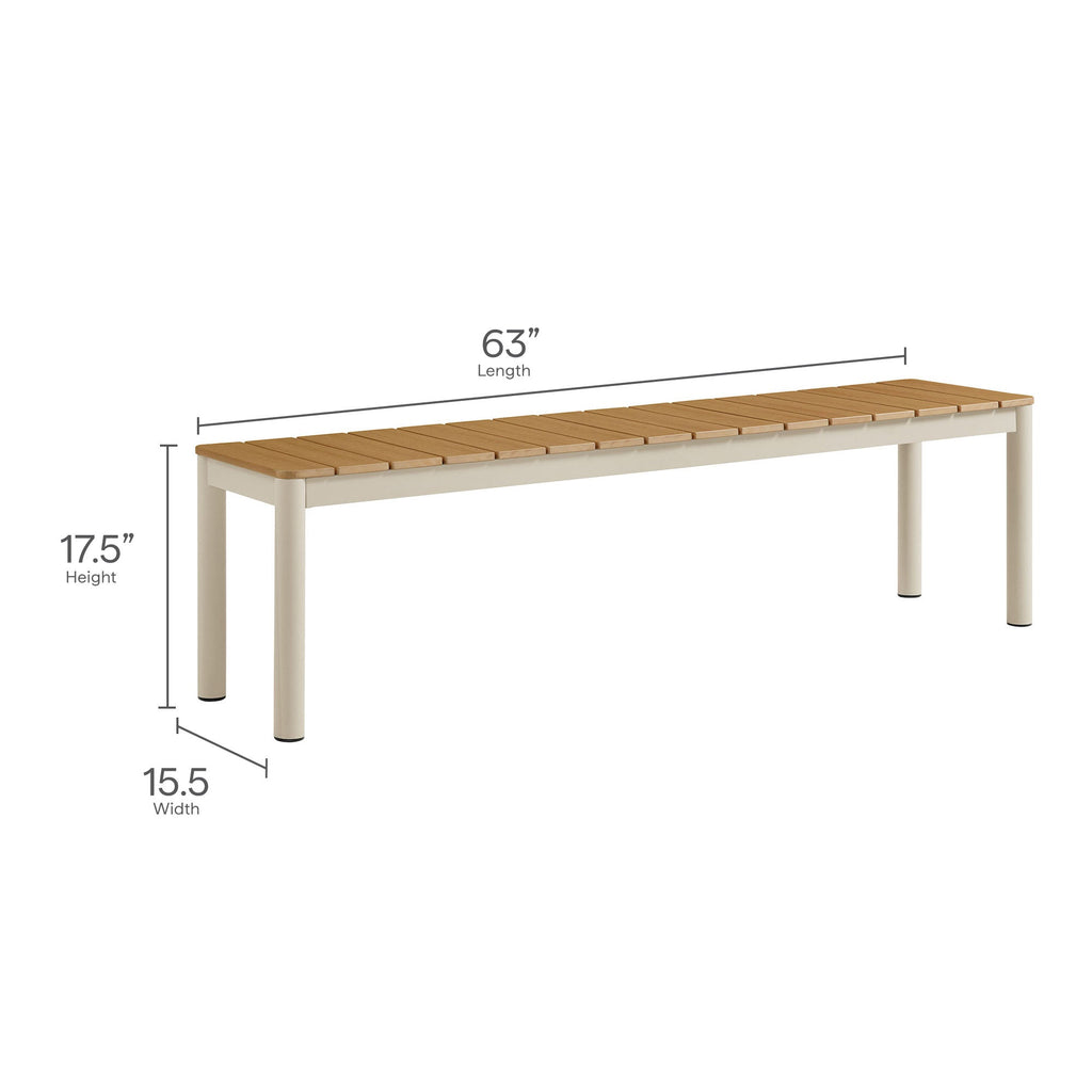 Finn Outdoor Patio Aluminum Bench Set of 2 by Modway