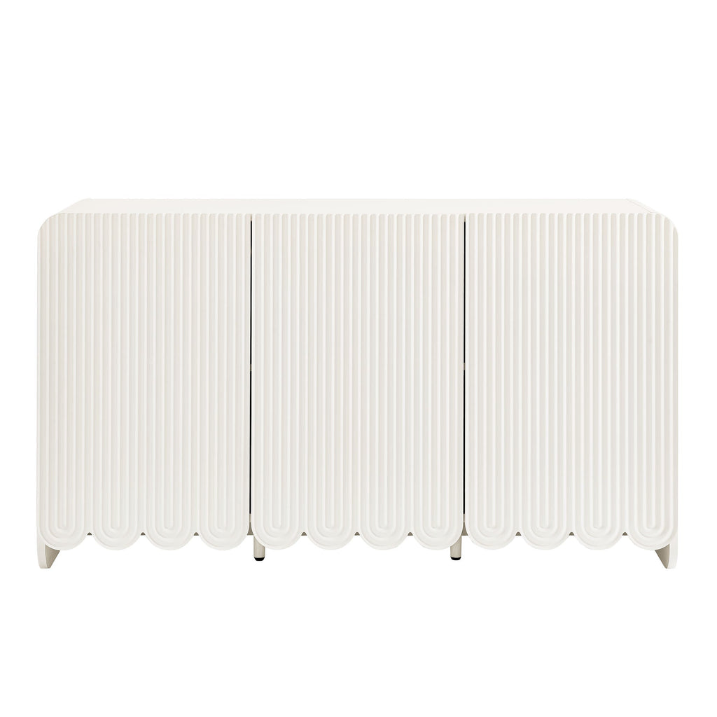 Dahlia Fluted and Scalloped Sideboard Storage Cabinet