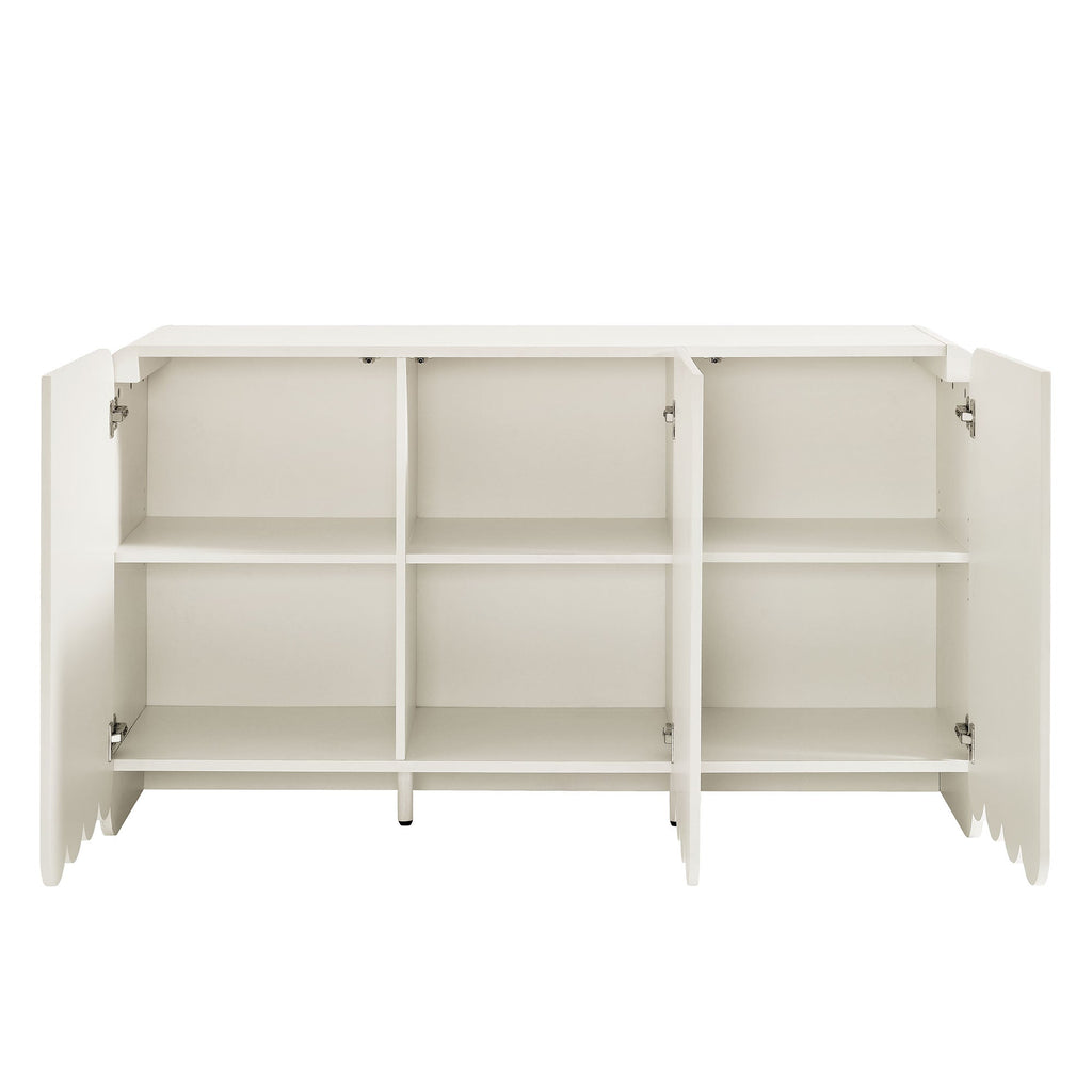 Dahlia Fluted and Scalloped Sideboard Storage Cabinet