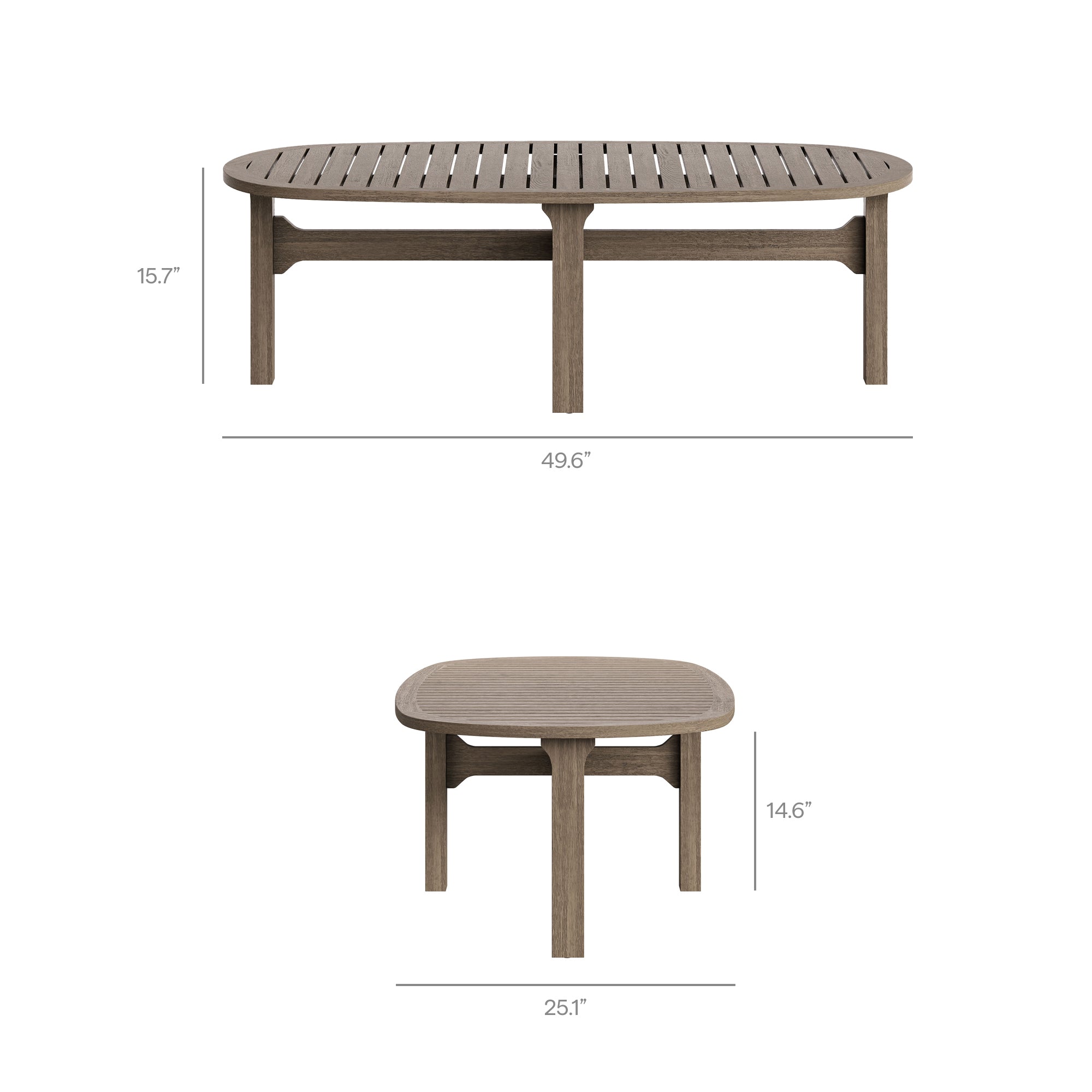 Saratoga Oval Outdoor Patio Teak Wood Coffee Table by Modway