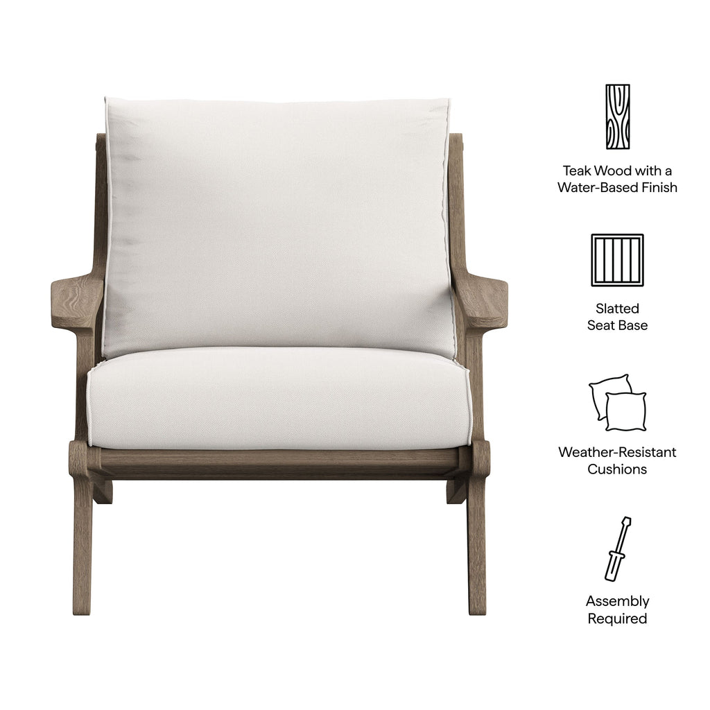 Saratoga Outdoor Patio Teak Wood Armchair by Modway